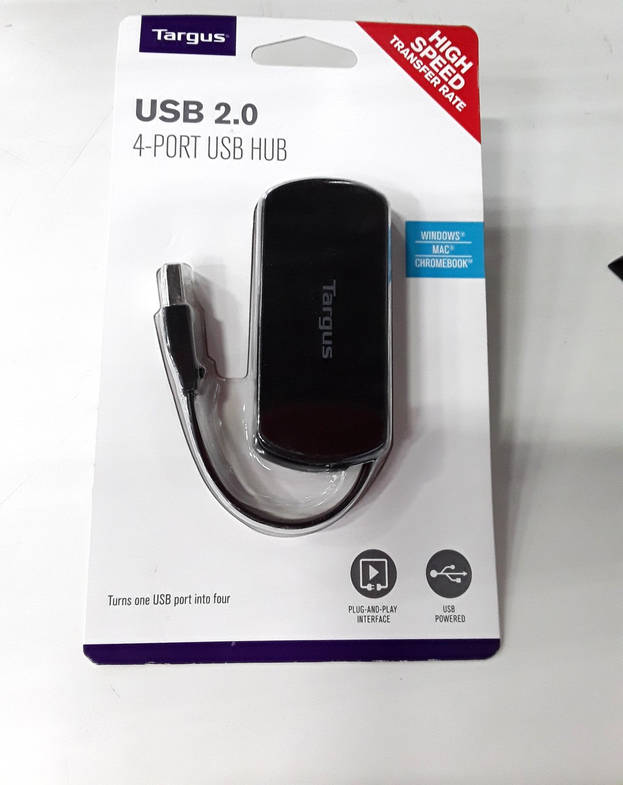 Targus ACH214 4 Port USB 2.0 Hub - Compatible with PC and Mac (ACH114US)