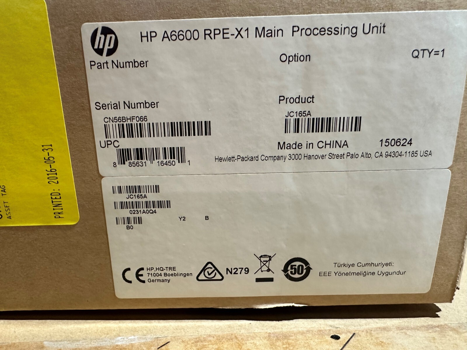 JC165A HP Main Processing Unit for FlexNetwork 6600 RPE-X1   - Brand New Sealed