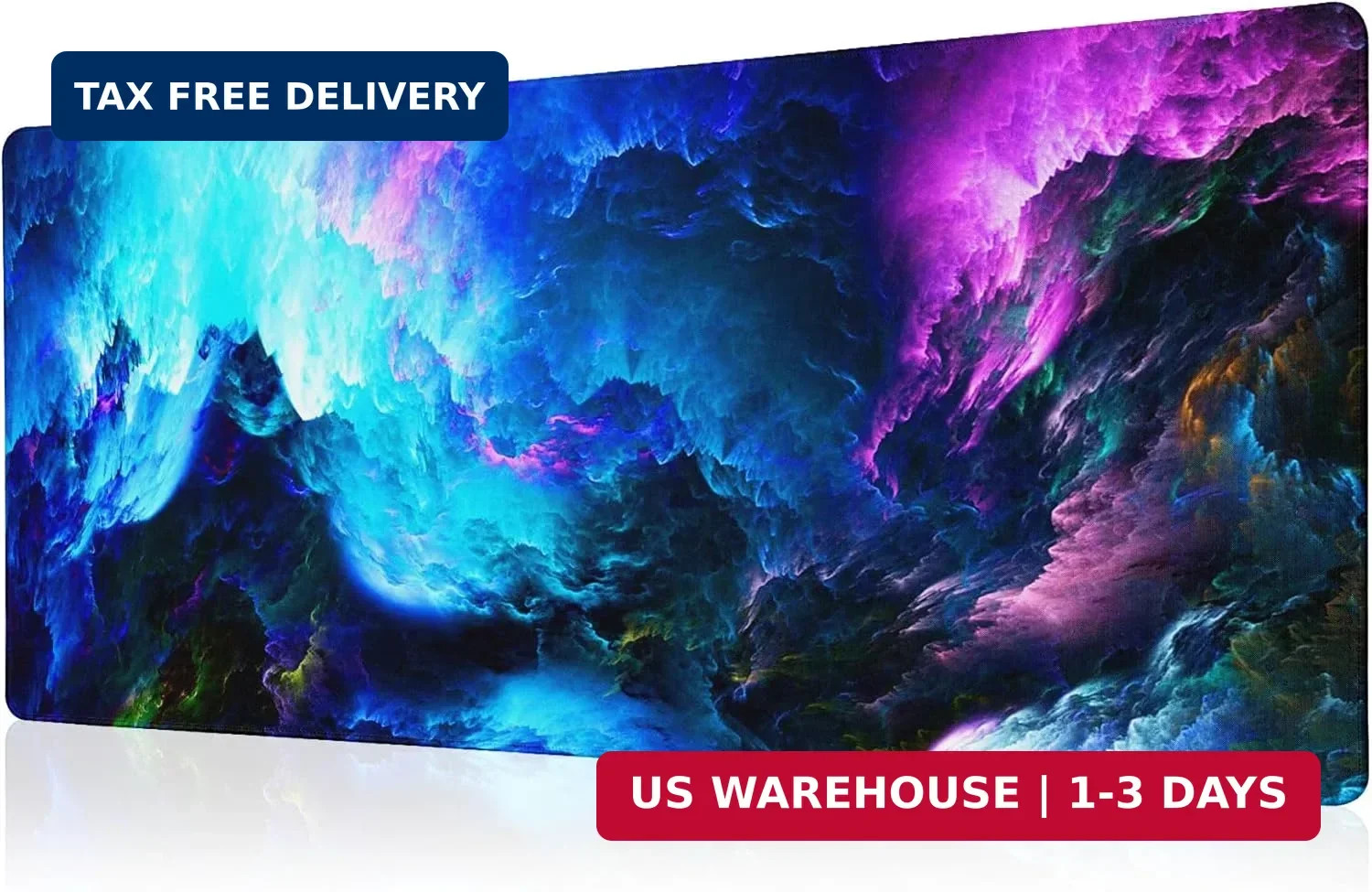Dazzling Galaxy Gaming Mouse Pad Blue Desk Mat XL Mouse Gaming Pads, Starry Sky