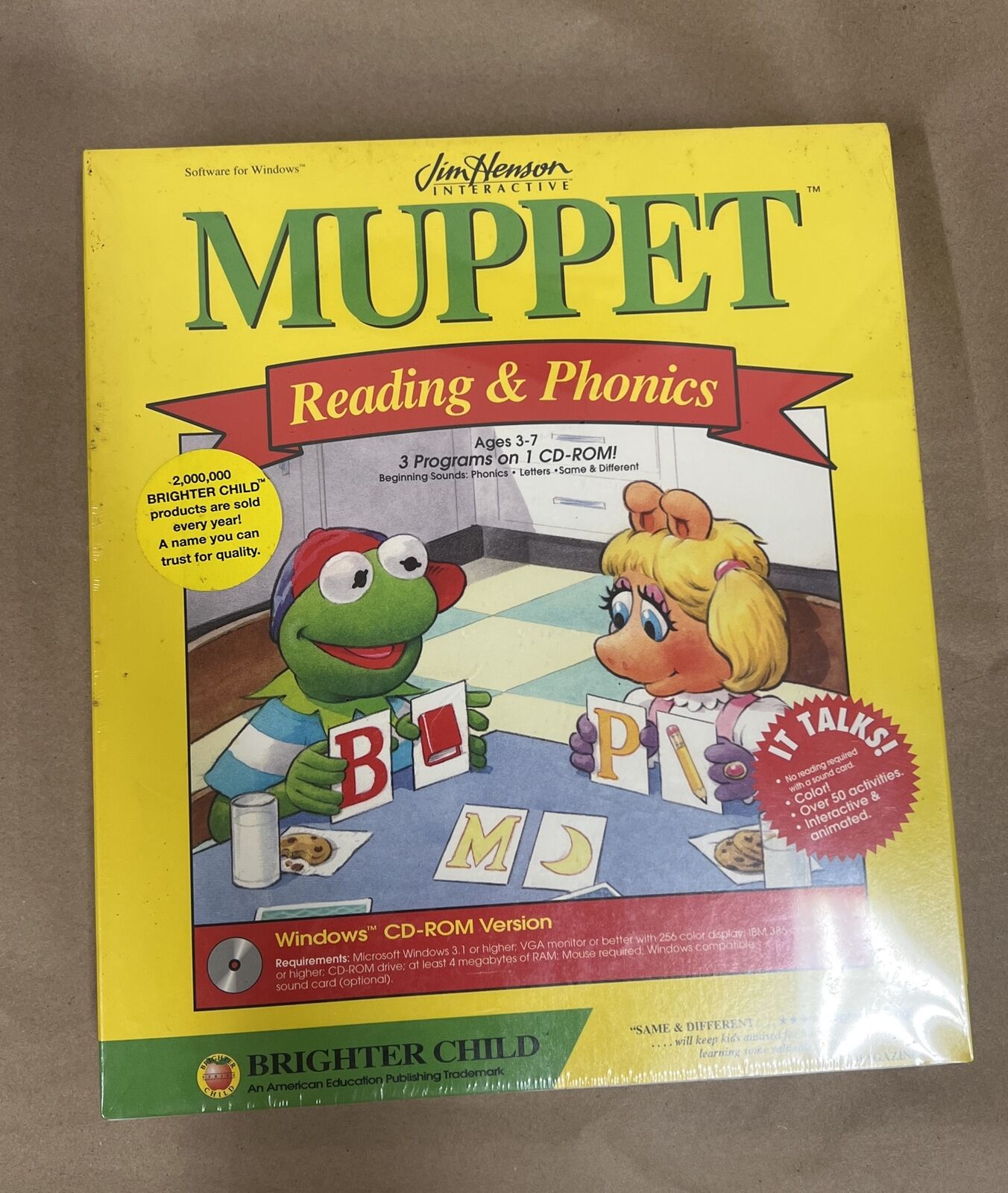 Vintage Jim Henson Interactive Muppets Reading And Phonics CD-Rom 1994 NOS