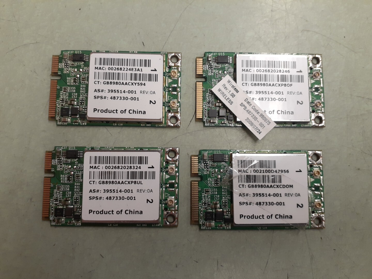 (4) Broadcom BCM94322MC HP 487330-001 Dual Band Wireless-N WIFI Card 395514-001