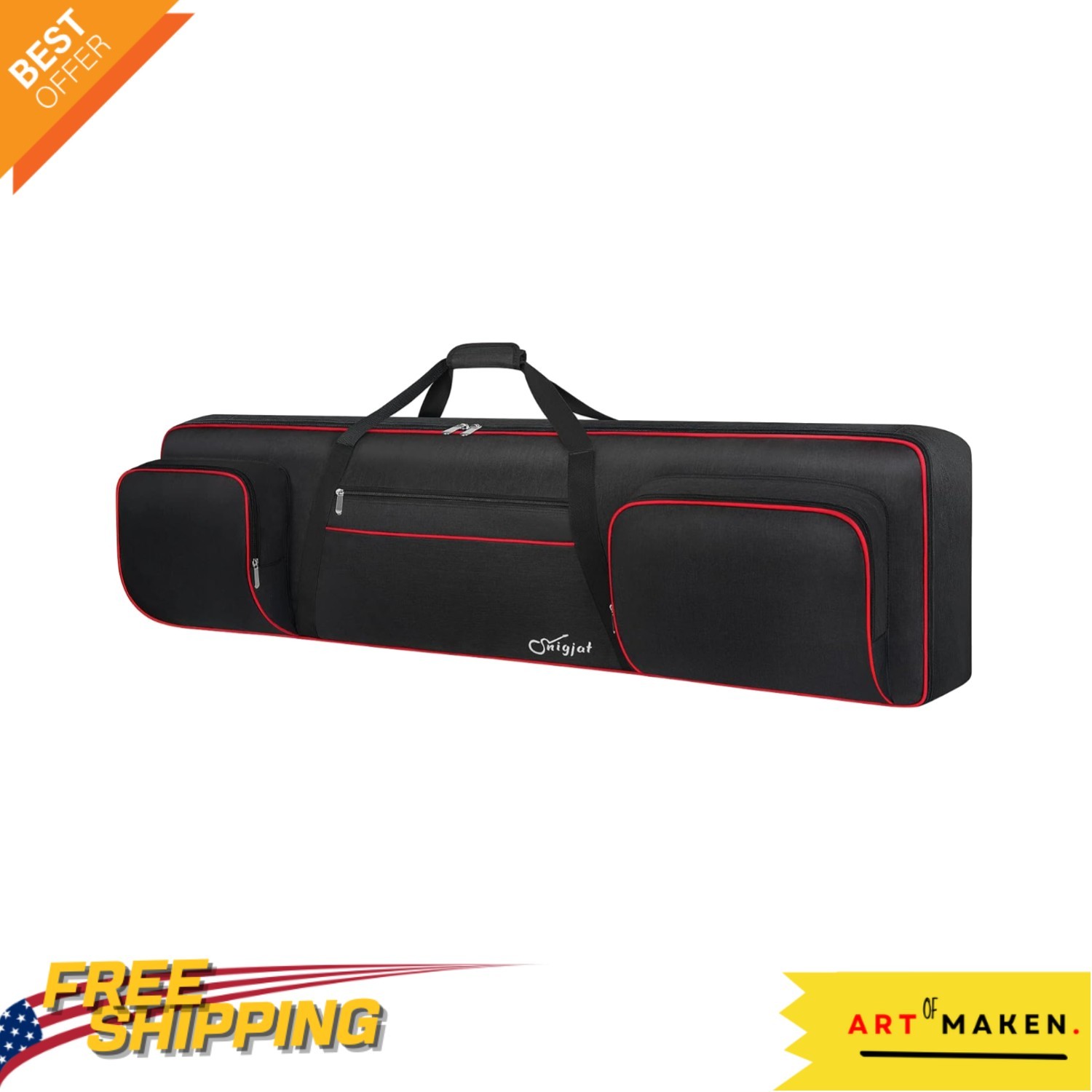 Versatile 88 Key Keyboard Case with Adjustable Straps – Perfect for Musicians
