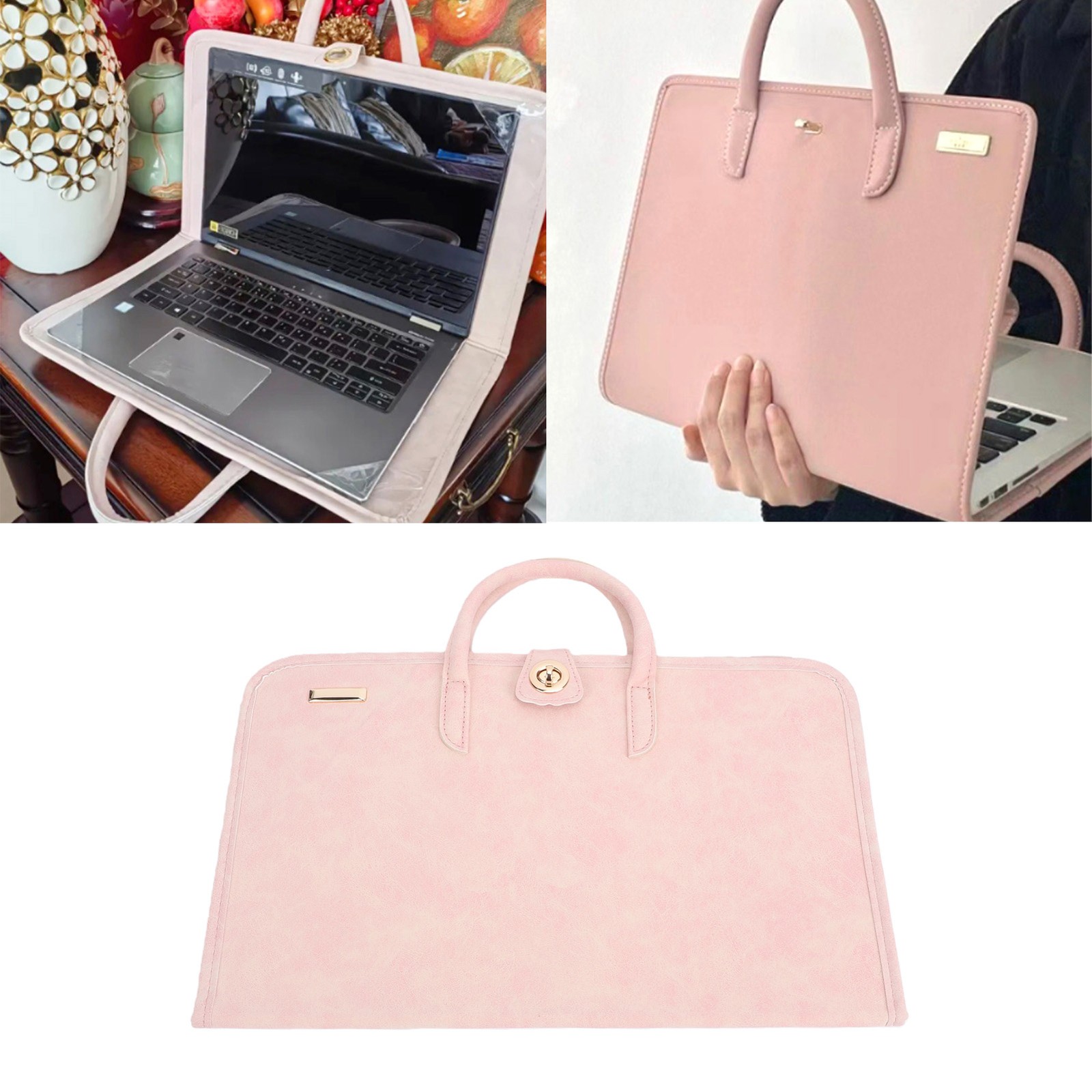 PU Laptop Case Stylish Waterproof Laptop Sleeve Protective Bag with Handle SET