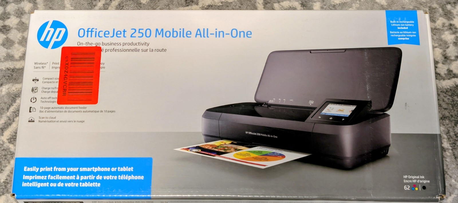 HP OfficeJet 250 Portable Printer with Wireless and Mobile Printing