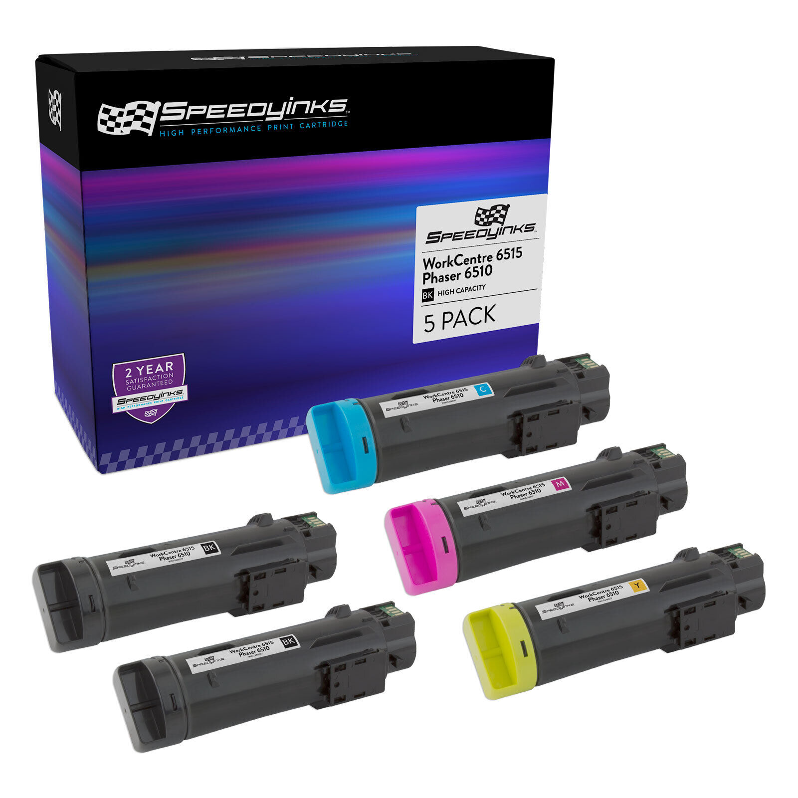 Speedy Compatible Xerox Phaser 6510 & WorkCentre 6515 HY Toner Cartridges 5PK