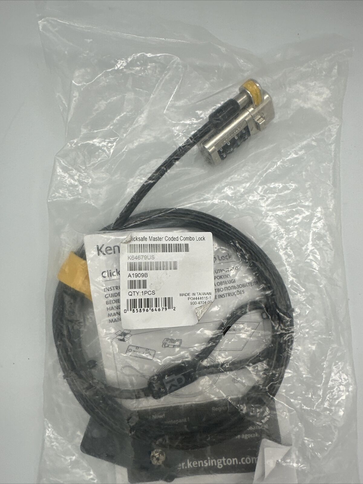 Kensington ClickSafe Master Coded Cable Lock - Combination Lock (k64679us)