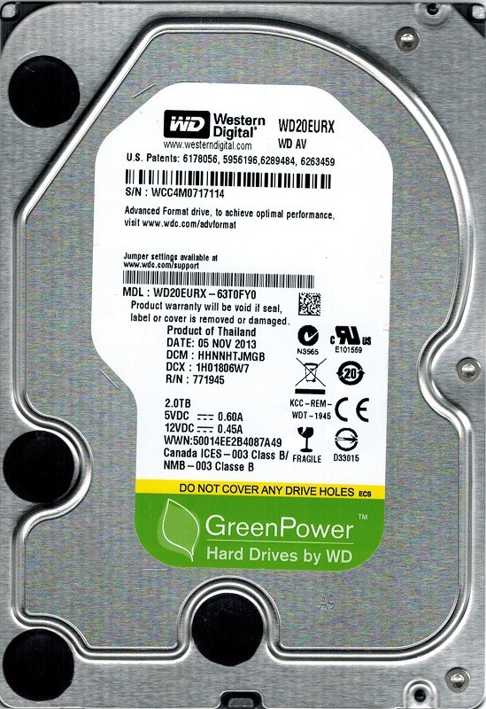Western Digital WD20EURX-63T0FY0 2TB DCM: HHNNHTJMGB