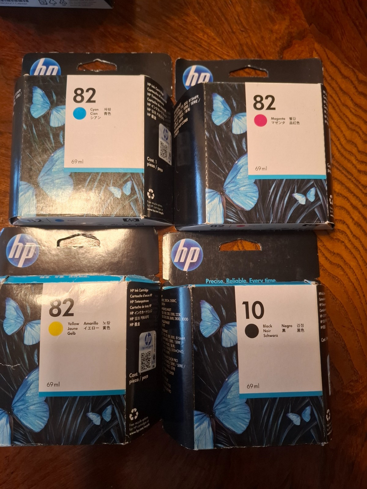 HP  82 yellow magenta cyan HP 10 Black  Ink Cartridge set  Fast Ship 2016
