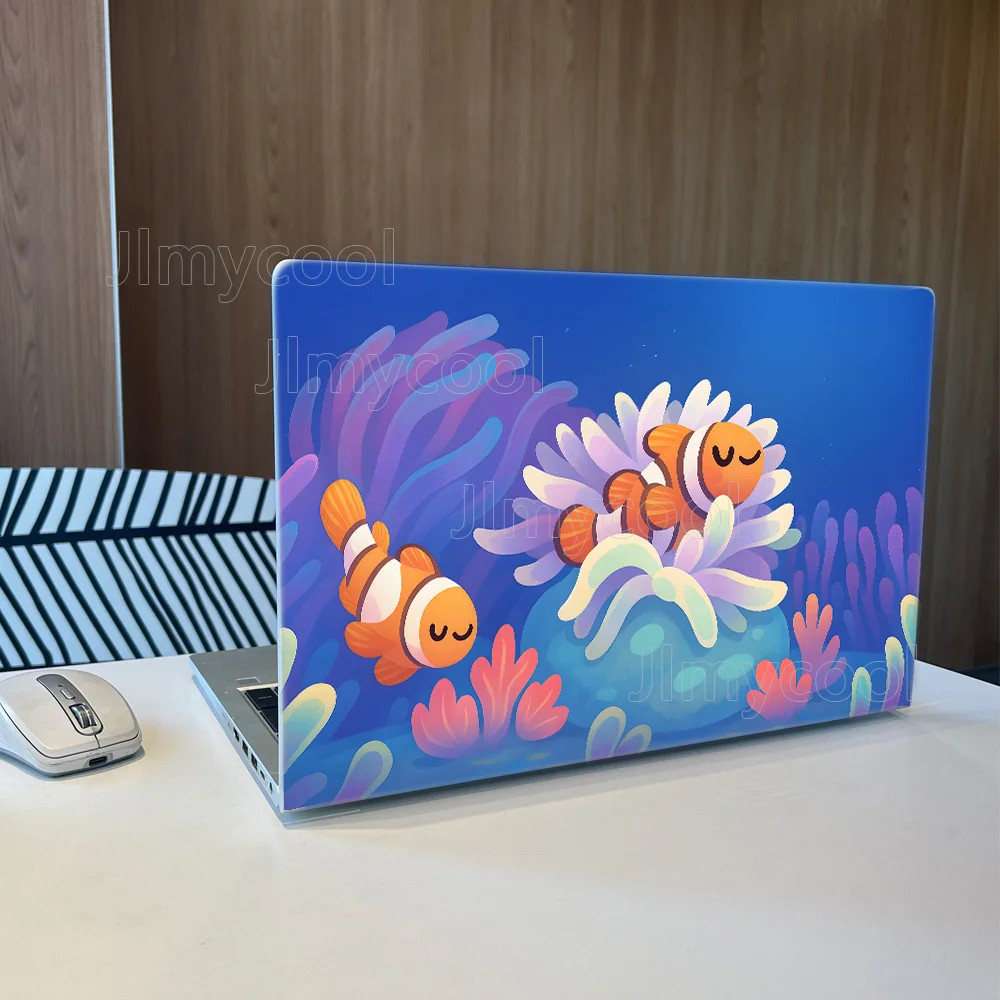 Cartoon Clownfish Coral Seaweed Cute Cuttable DIY Vinyl Laptop Skin Removable