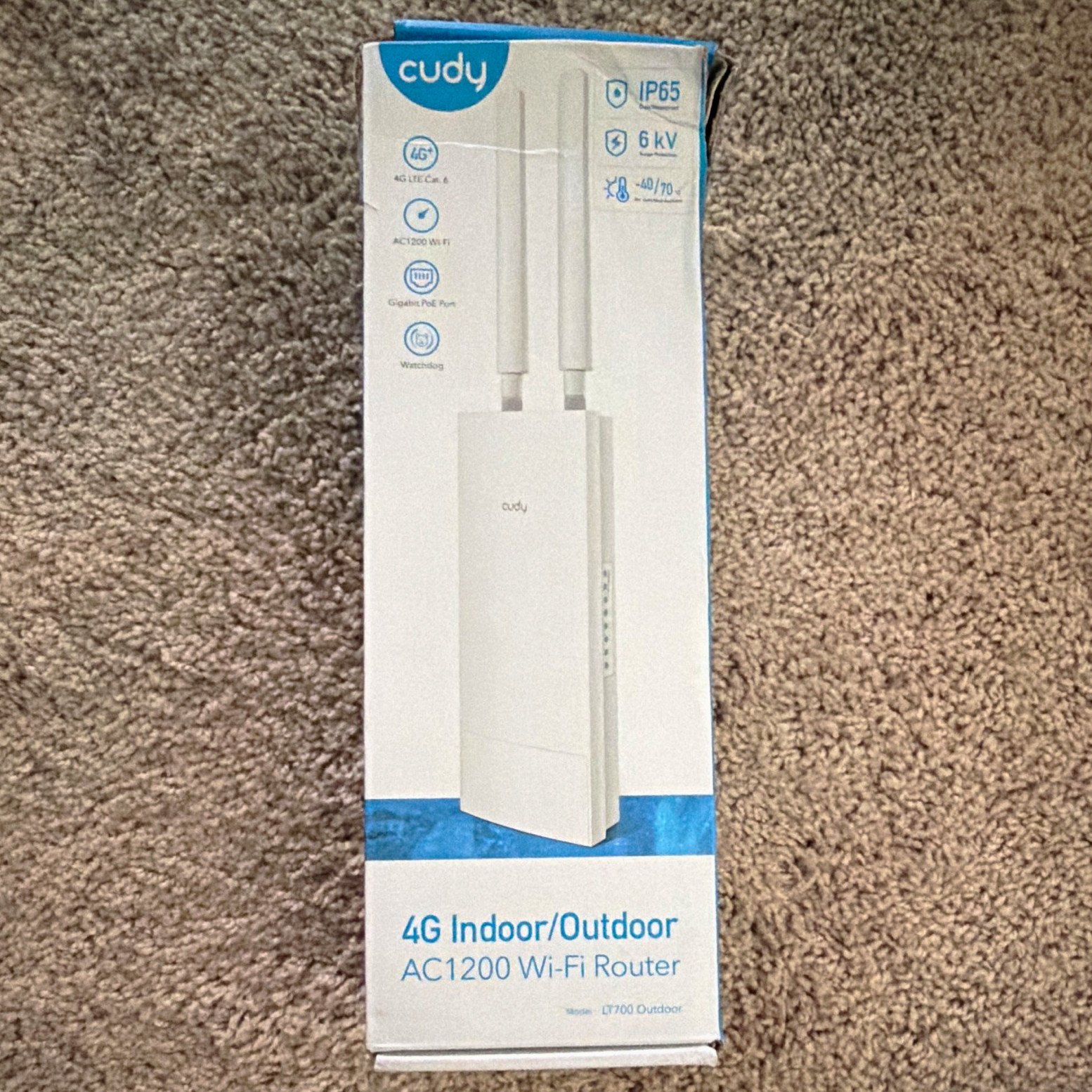 Cudy LT700 Outdoor 4G LTE AC1200 Dual-Band Router IP65 Gigabit PoE 6kV