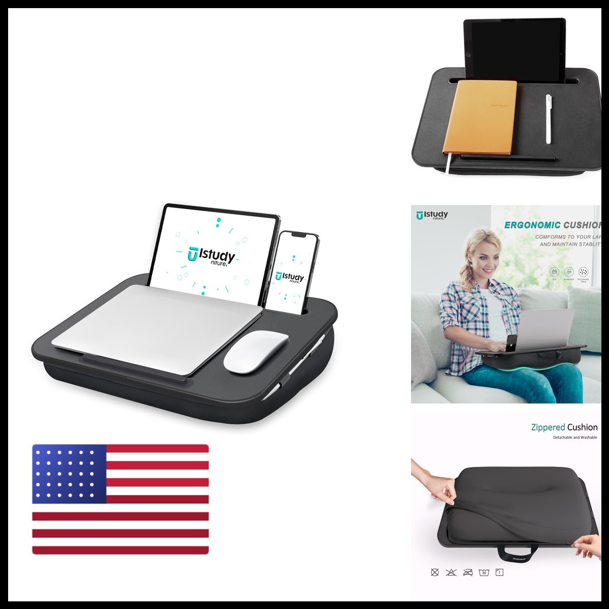Istudyniture Lap Desk Portable Laptop Desk & Stand Fits Up 15.6 Inch Washable