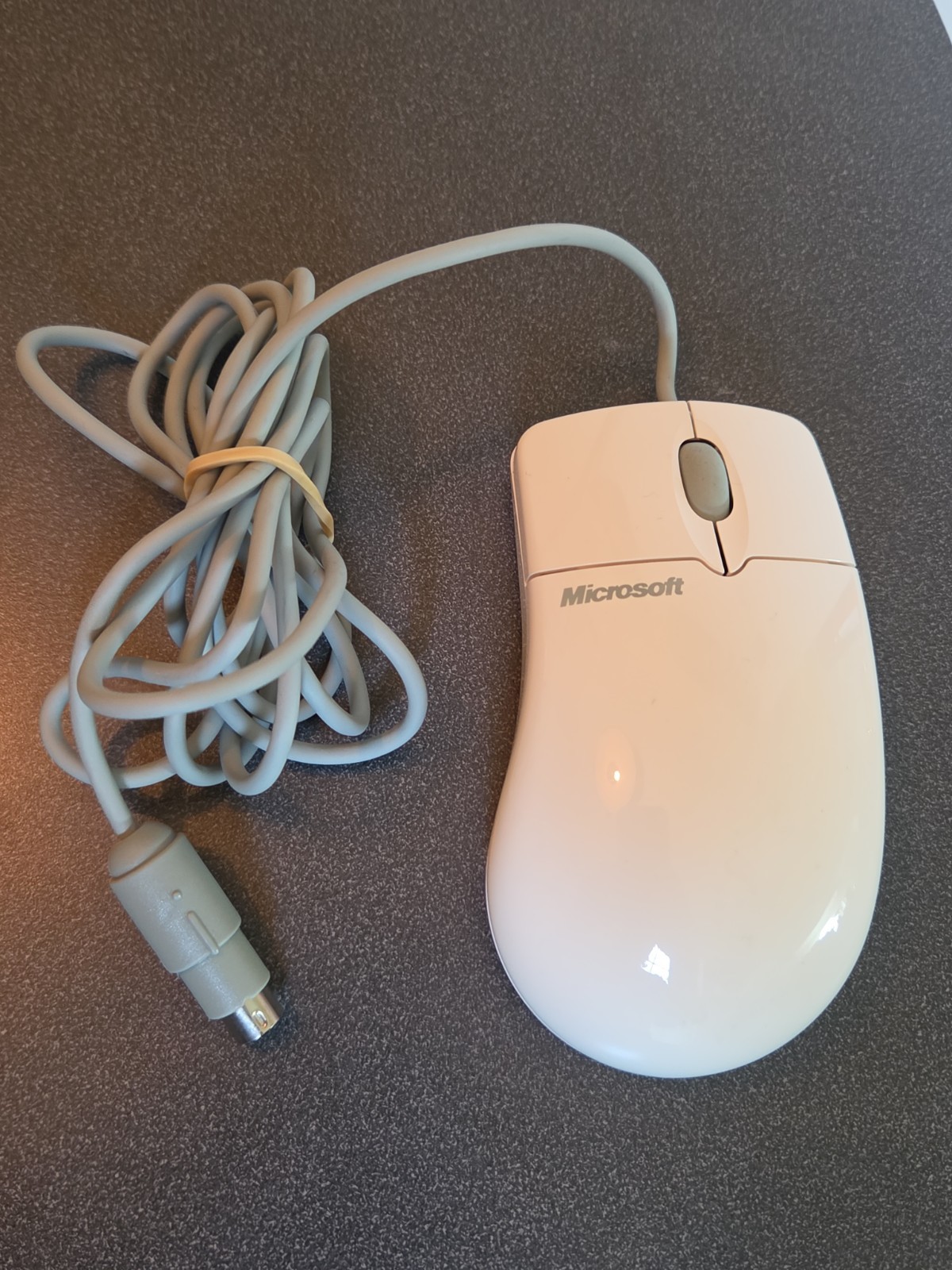 Rare Microsoft IntelliMouse Serial PS2  Mouse Retro Ball Mouse  PN 68874 Clean 