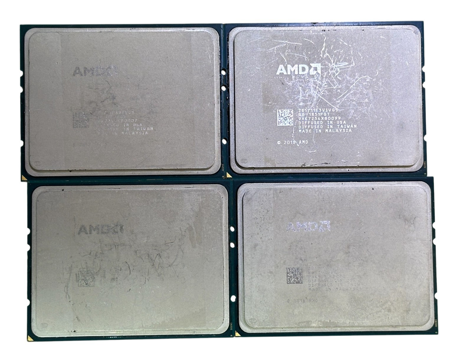 LOT OF 4:  AMD ZS1711E3VIG5 1.70GHZ 32-CORES/64-THREADS 2ND GEN SERVER CPU -USED