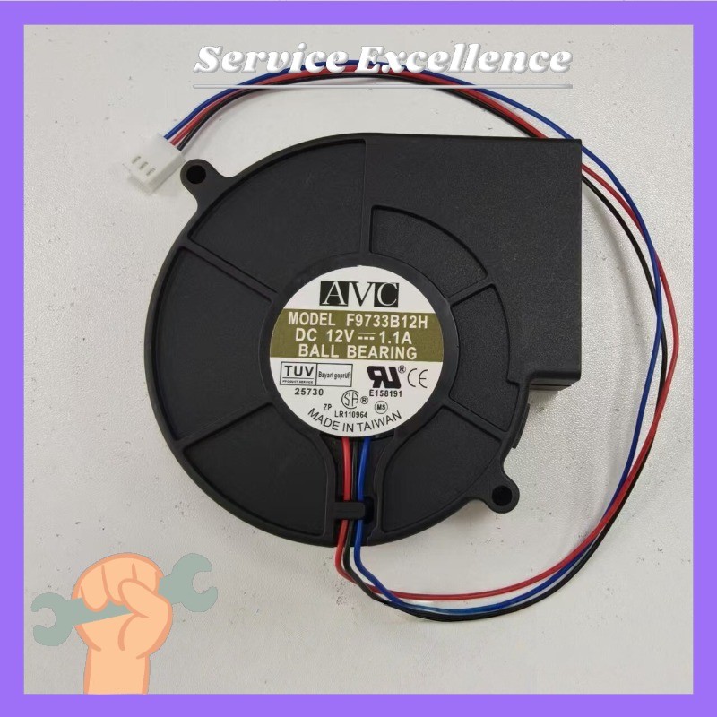 1X NEW AVC F9733B12H 12V 1.1A 9CM 9733 3-line Projection Turbo Cooling Fan#