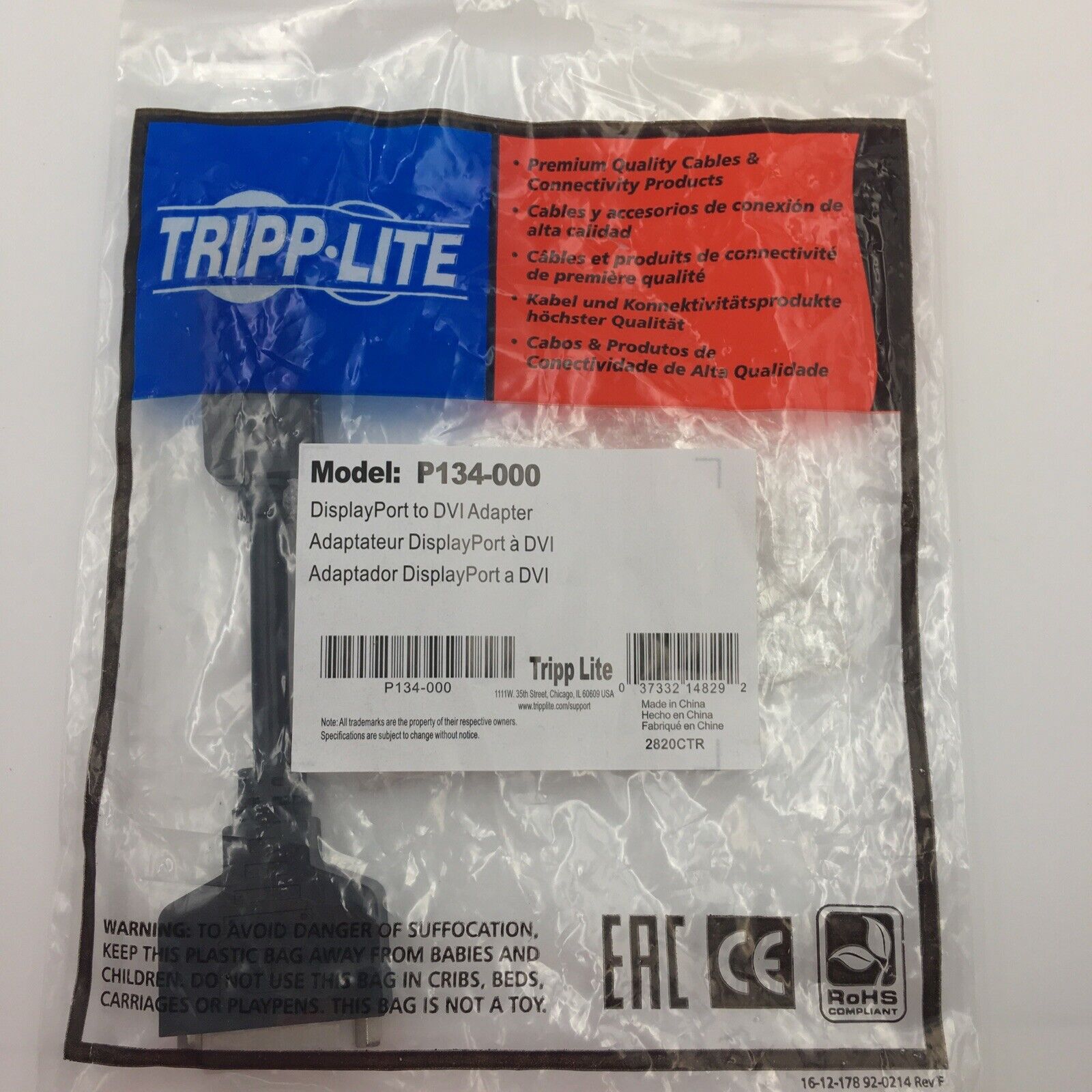 Tripp-Lite DisplayPort to DVI Adapter P134-000