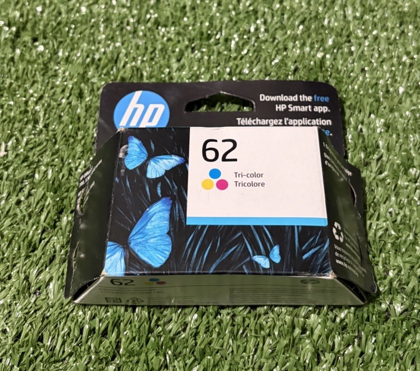 Genuine HP 62 Tri-Color Ink Cartridge C2P06AN EXP 01/ 2025 Sealed Box