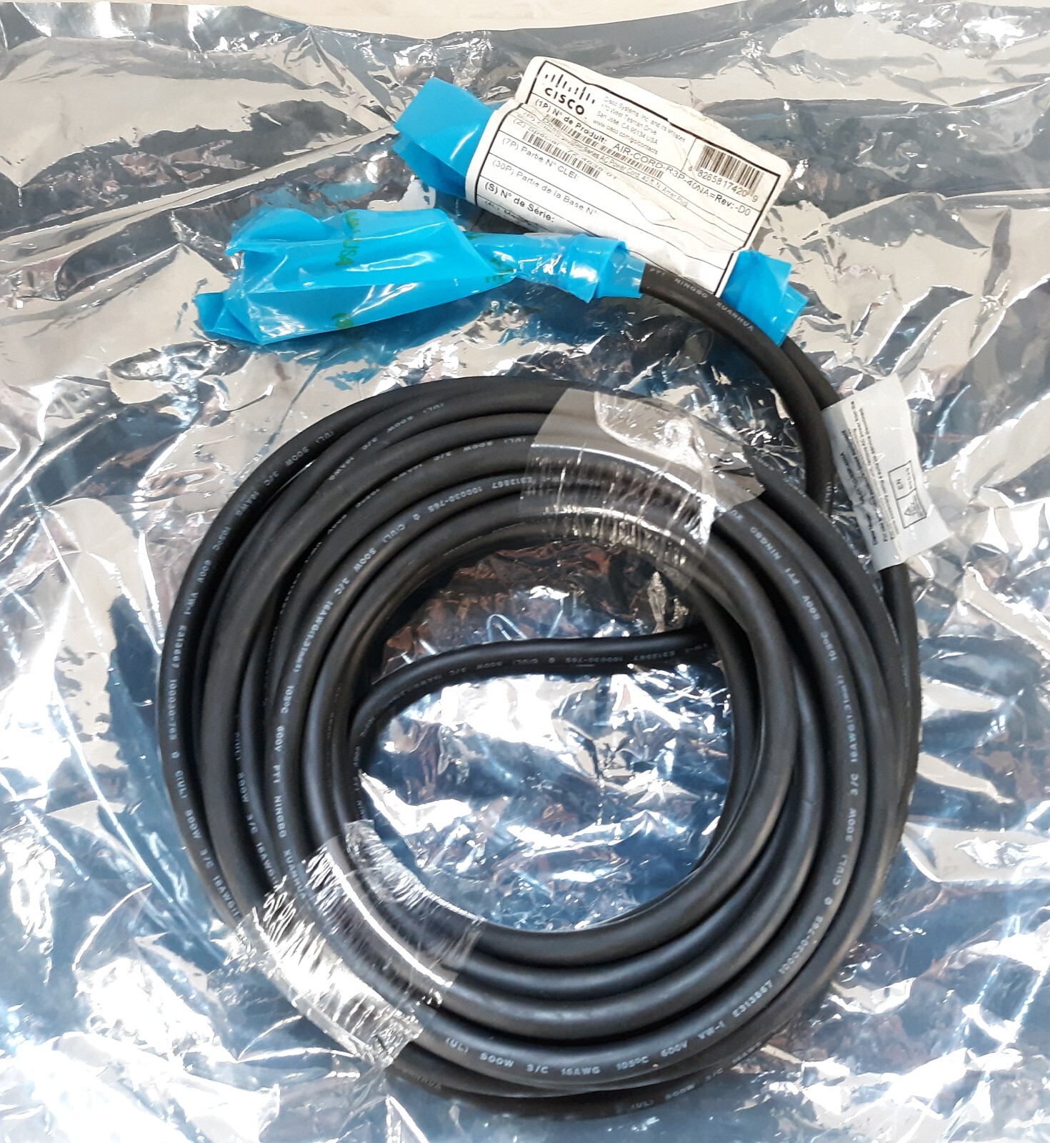 Cisco AIR-CORD-R3P-40NA= Rev. D0 40ft. AC Power CORD NEW *OUT OF BOX*