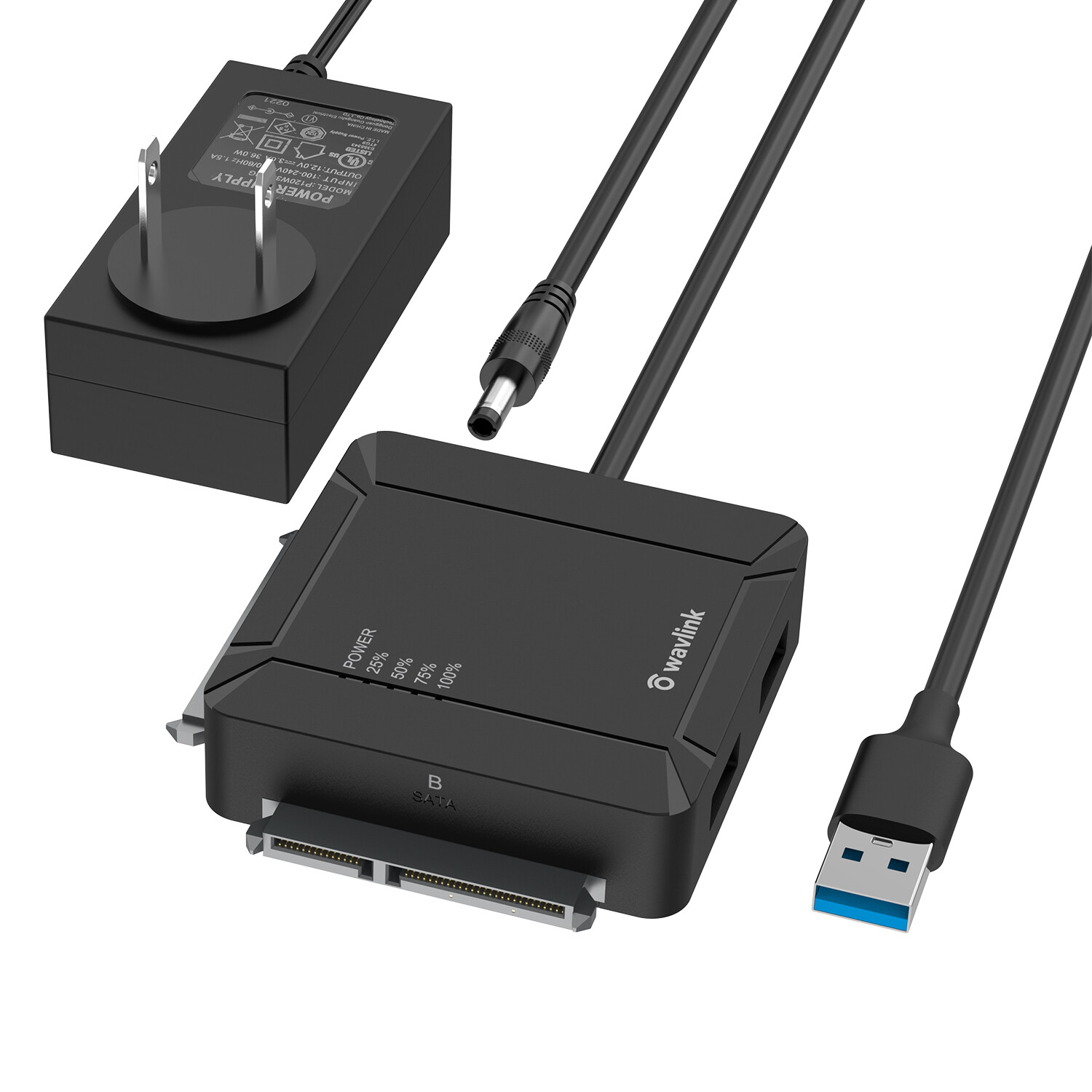 2.5/3.5in HDD SSD Hard Drive Enclosure Docking Station USB to SATA Offline 2x16T