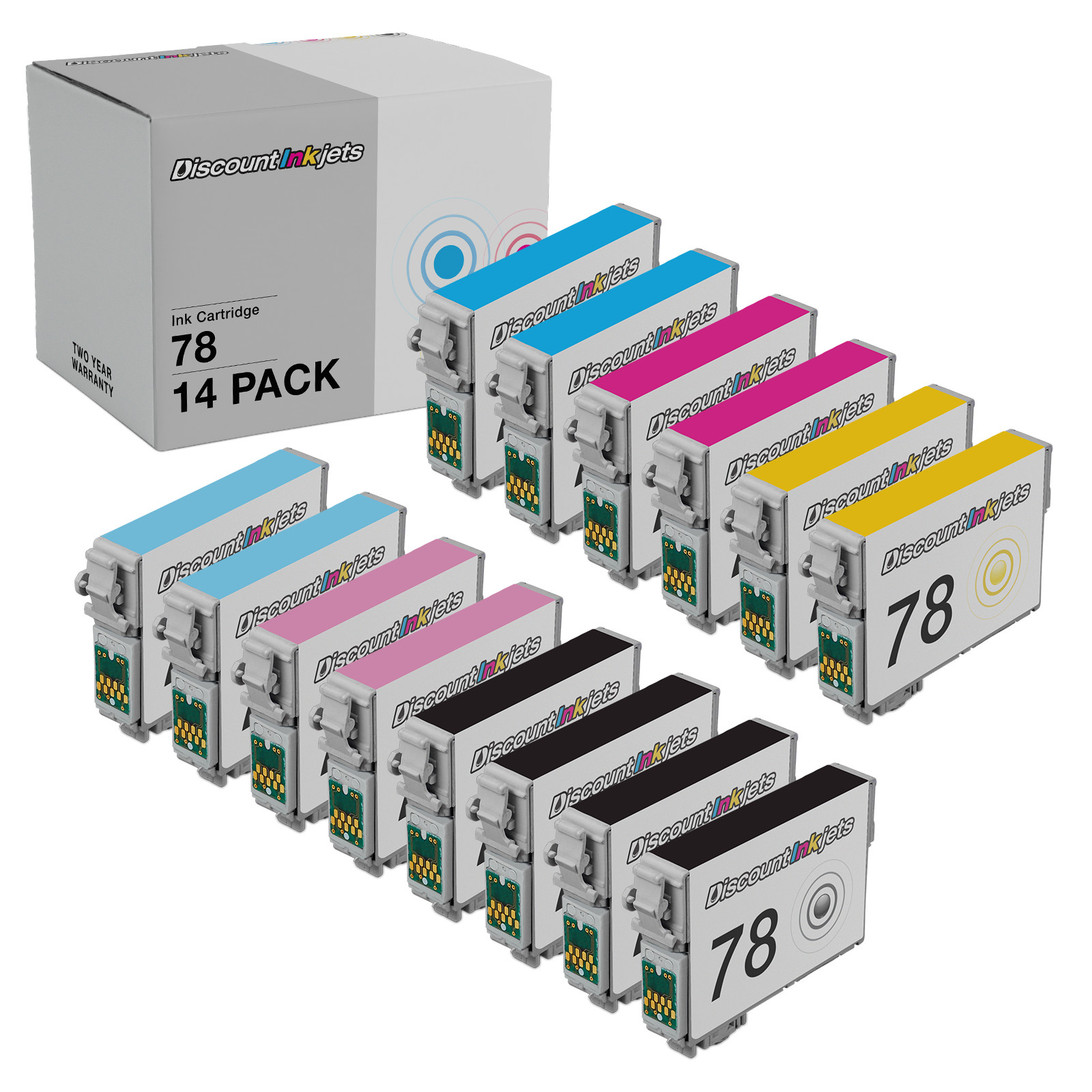 14PK T078 COLOR BLACK for EPSON 78 Ink Cartridge Set Stylus R260 R280 R380 RX580