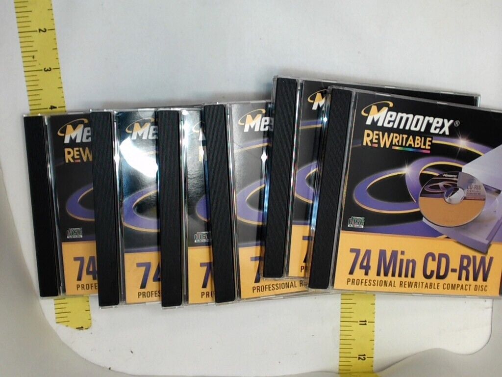 Lot of 6 Vintage Memorex Professional Rewritable Compact Disk 74 Min CD-RW 1997