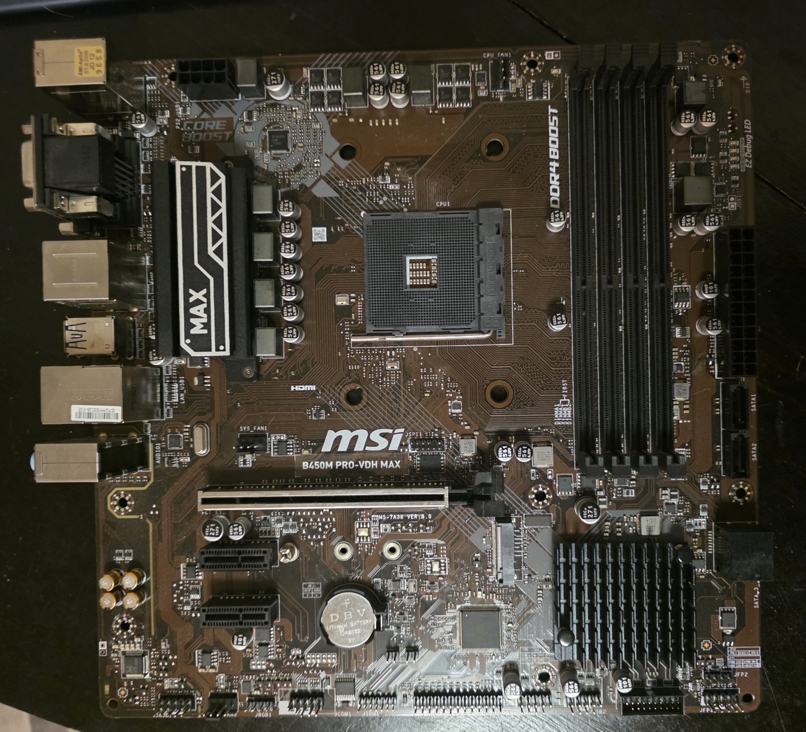 MSI B450M PRO-VDH MAX MicroATX AM4 DDR4 HDMI AMD Motherboard