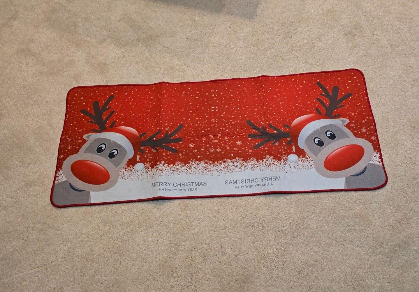 Large Reindeer Christmas Desk Mouse mat 47' x 19" Merry Christmas Reindeer New