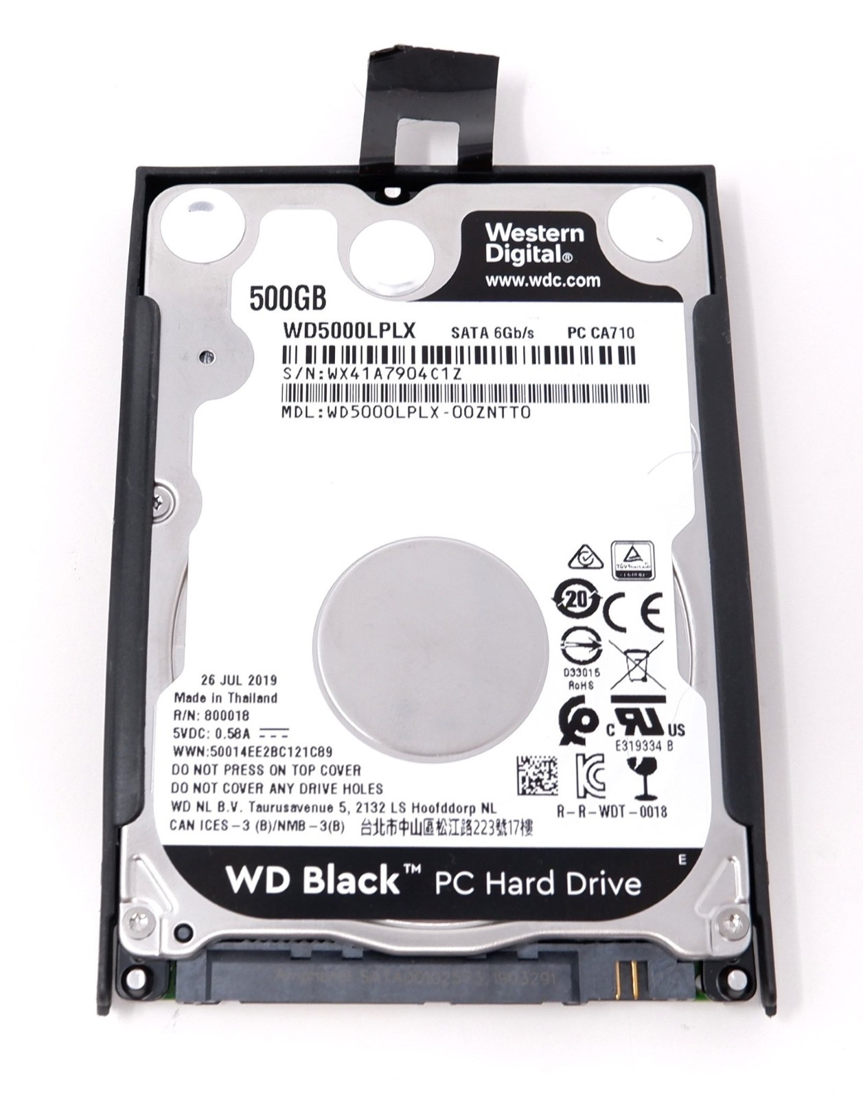 LENOVO GENUINE WD BLACK WD5000LPLX 500 GB HDD W/CADDY FOR THINKPAD T440P - NEW