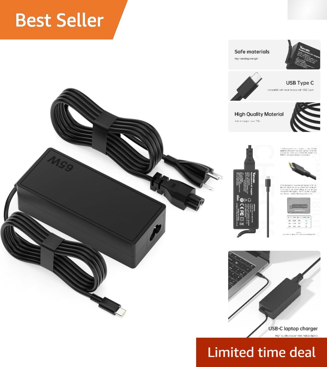 Reliable 65W USB-C Charger with Short Circuit Protection – Perfect for Daily Use