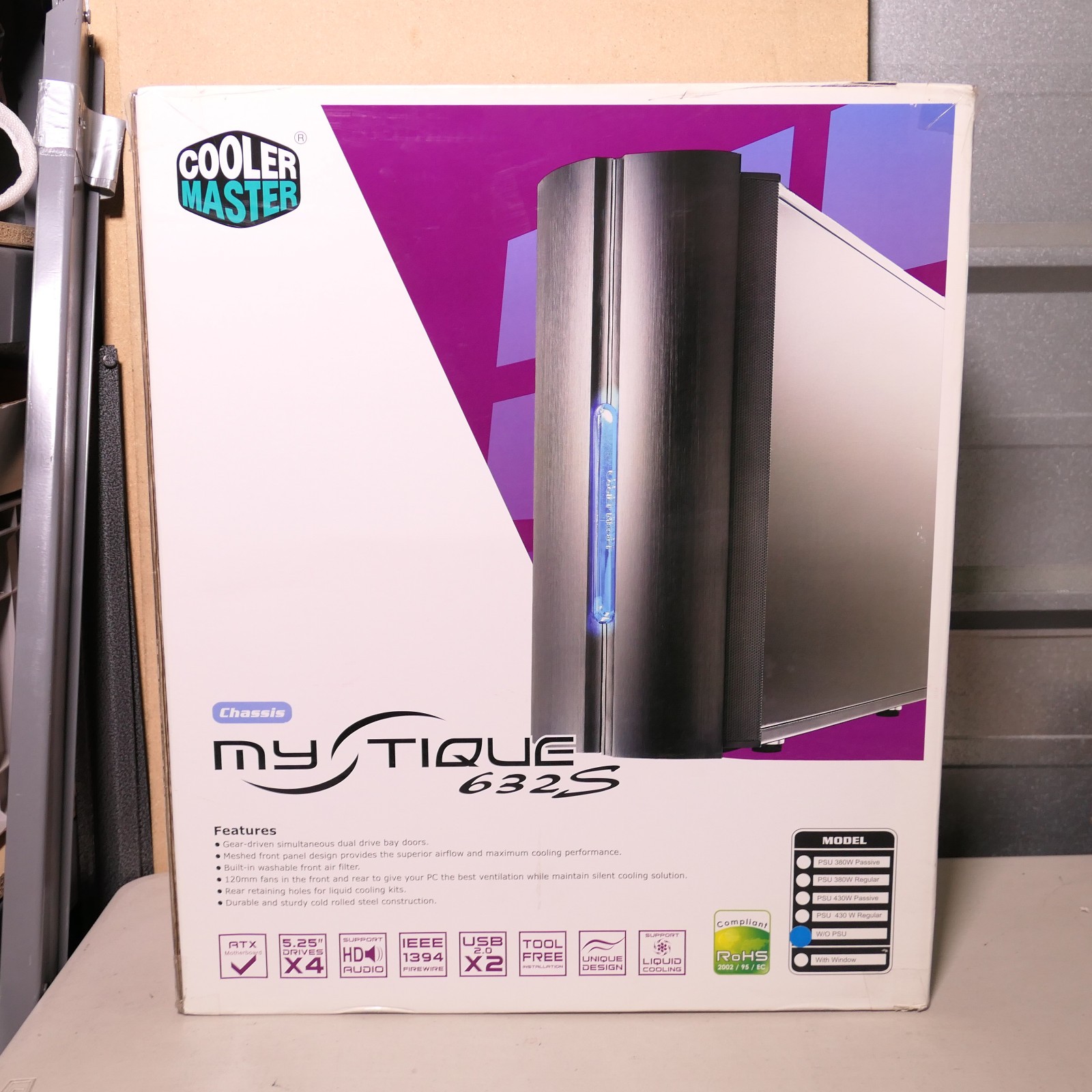 Cooler Master Mystique 632S RC-632S-KKN1-GP Black ATX Mid Tower PC Case NOS