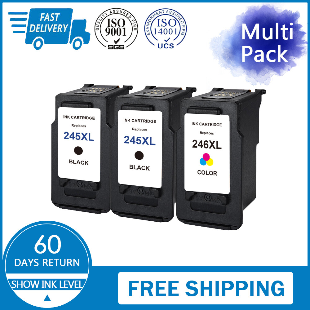 3 Pk PG-245XL Black & CL-246XL Color Ink for Canon PIXMA iP2820 MG2420 MX492