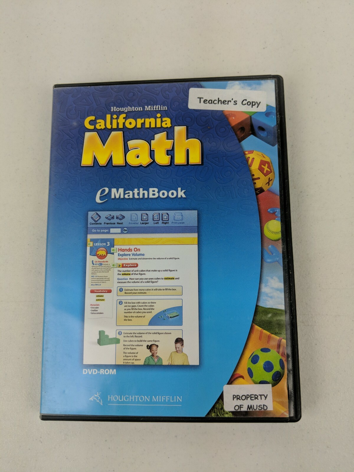 California Math DVD Rom eMathbook Grade 1 Houghton Mifflin Windows Mac WORKS