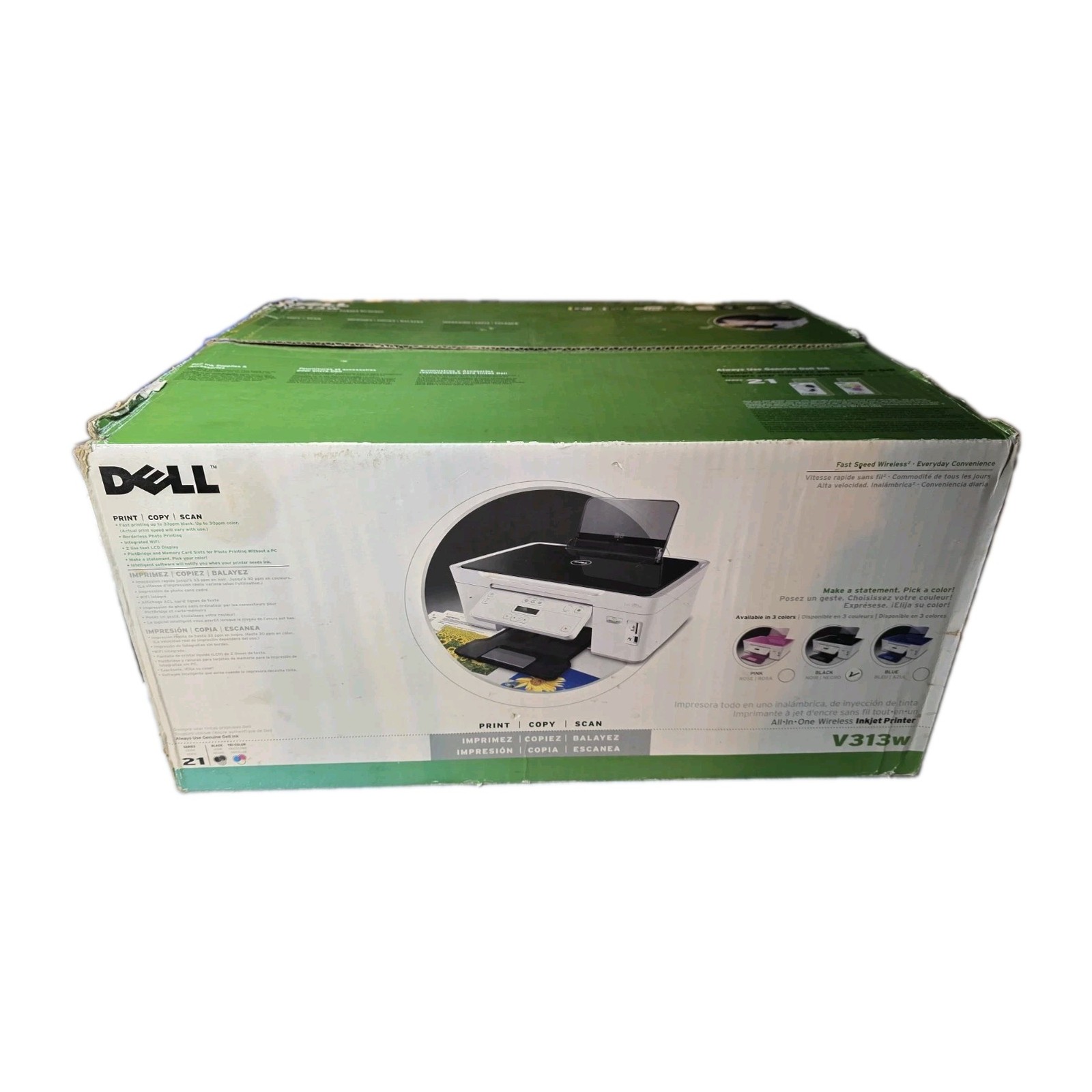 Dell V313W All-In-One Wi-Fi (Wireless) Inkjet Printer. New