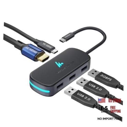 Type C 5 in 1  Docking Station with USB 5Gbps (3.2 Gen 1), 2XUSB 2.0, 5-in-1