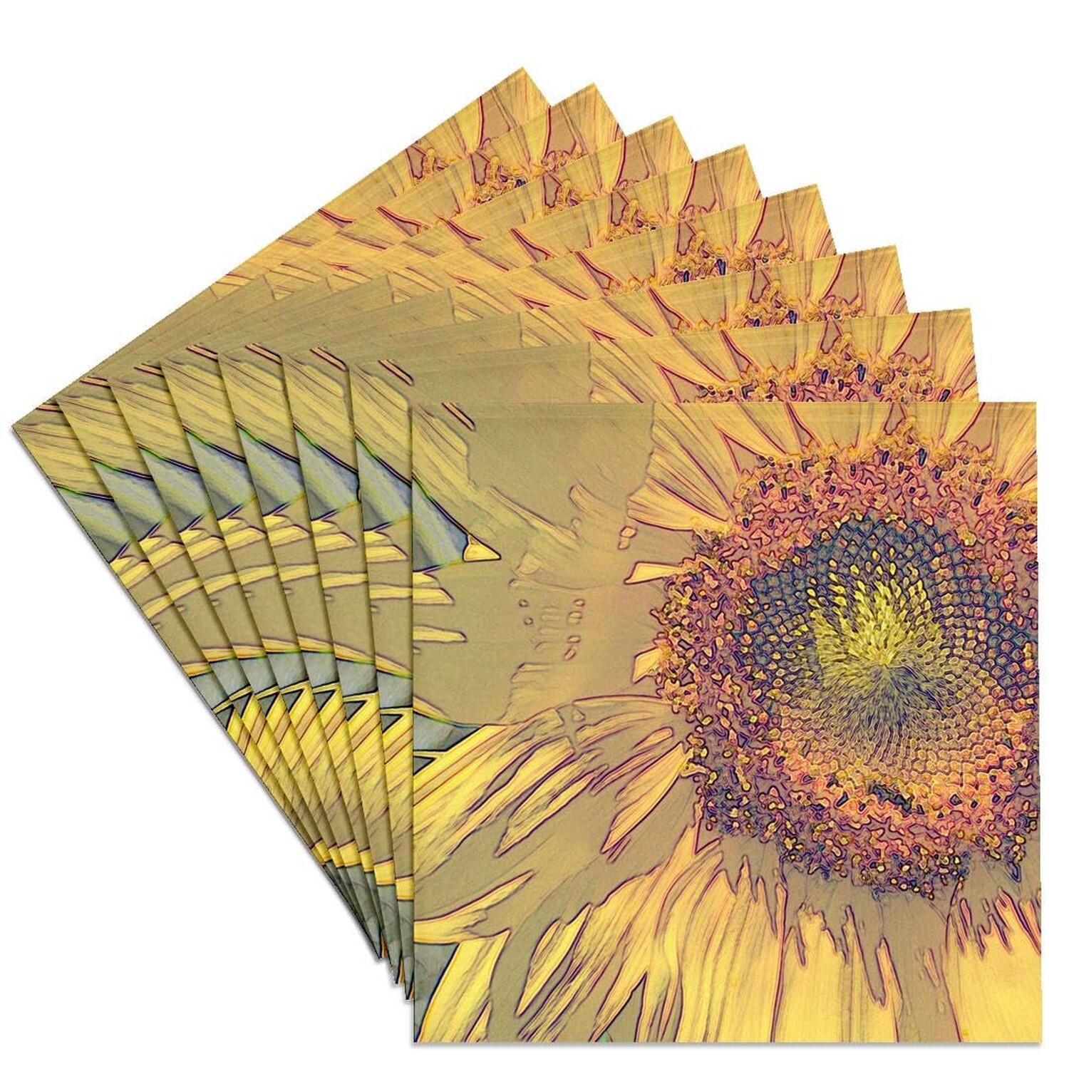 3dRose CST_32620_4 Golden Yellow Sunflower Art Flowers Designs Inspired by Na...