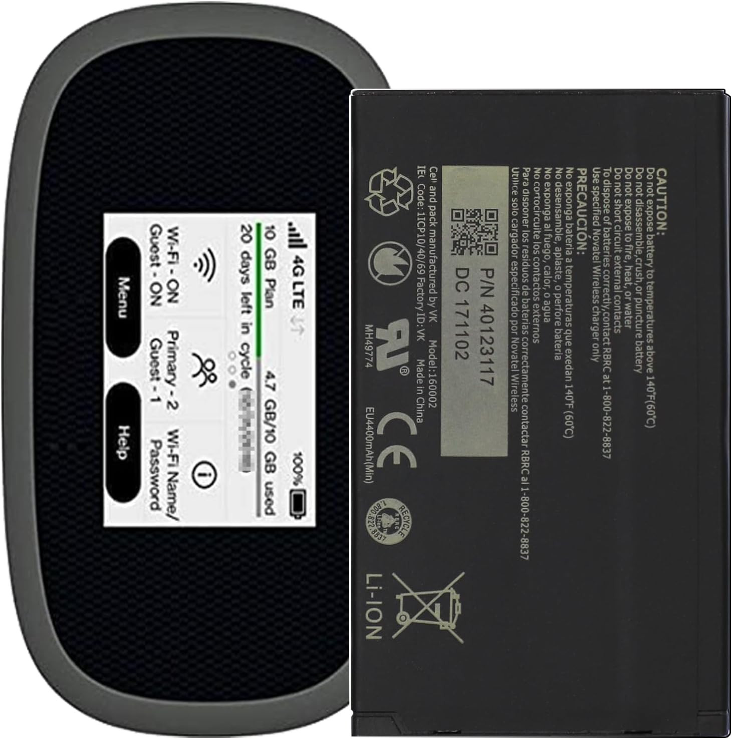 Battery for Verizon Jetpack Hotspot Novatel Mifi Wireless Jetpack Mifi 8800L