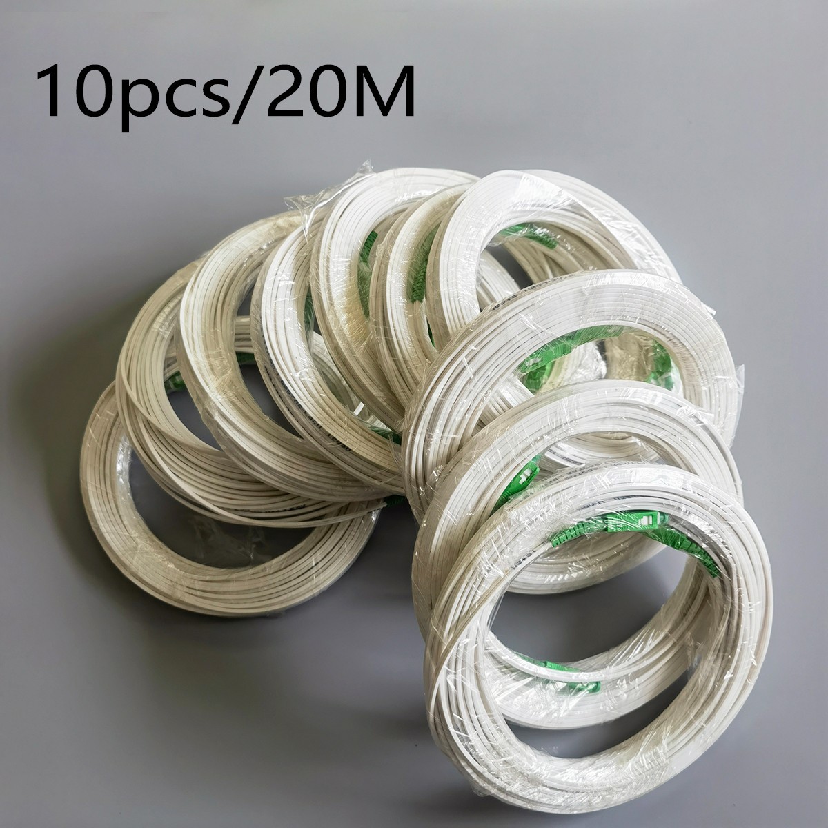 10pcs Indoor Fiber Drop Optical Patch Cable SC/APC-SC/APC Single Mode 20/30M