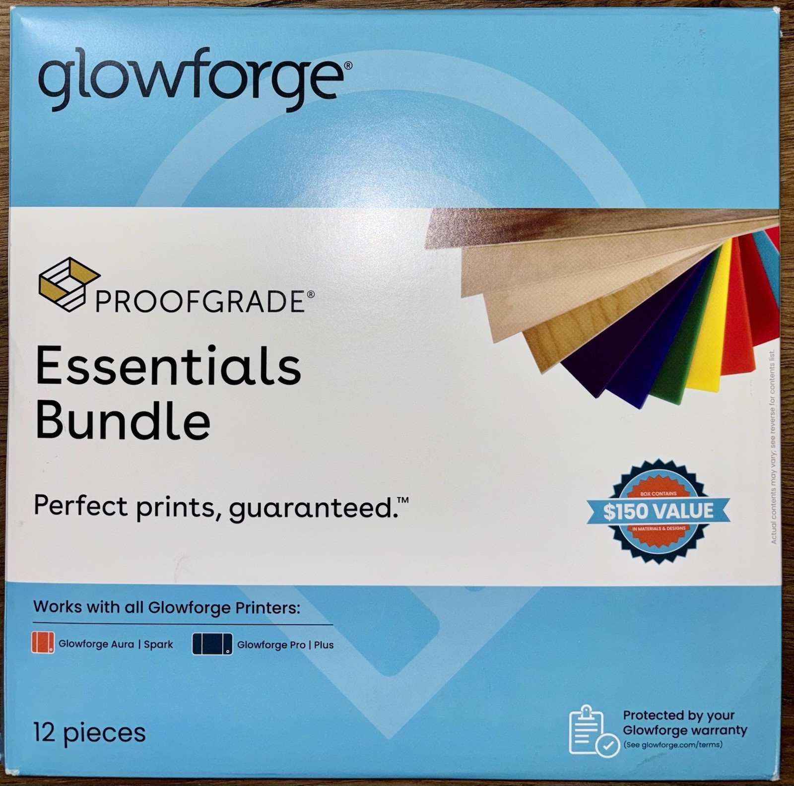 Glowforge Proofgrade Essentials Bundle NEW Aura Pro Printer Iron-On Designs