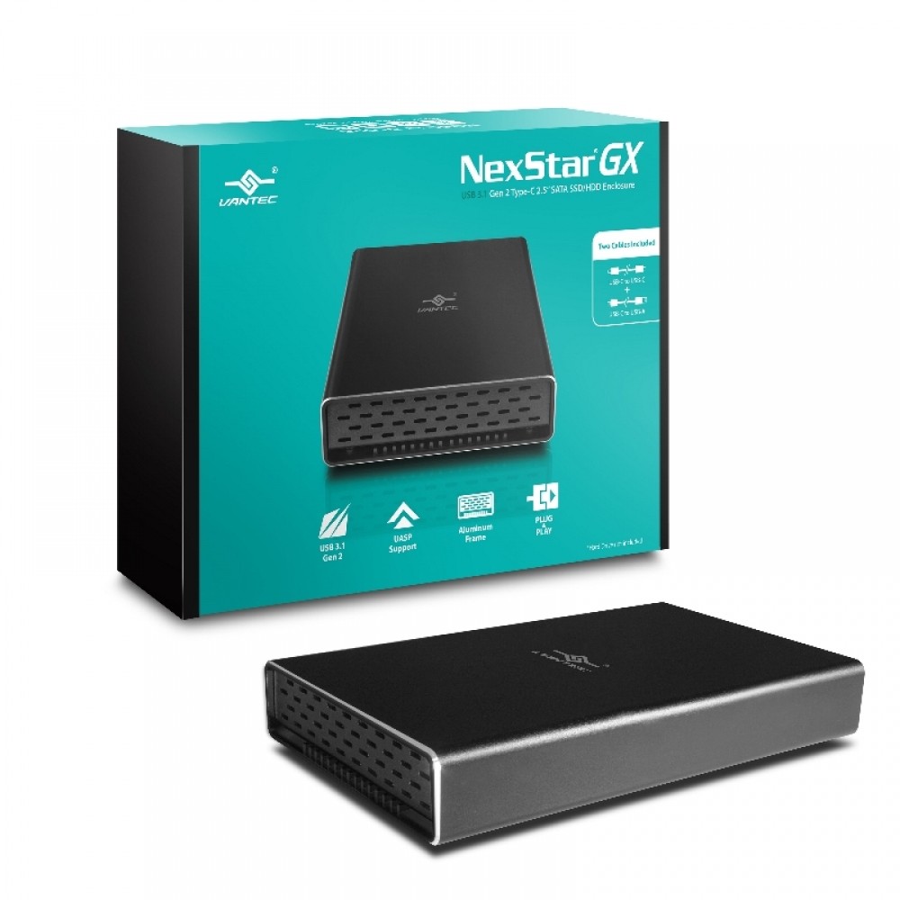 Vantec NexStar® GX USB 3.1 Gen 2 Type-C 2.5” SATA SSD/HDD Enclosure