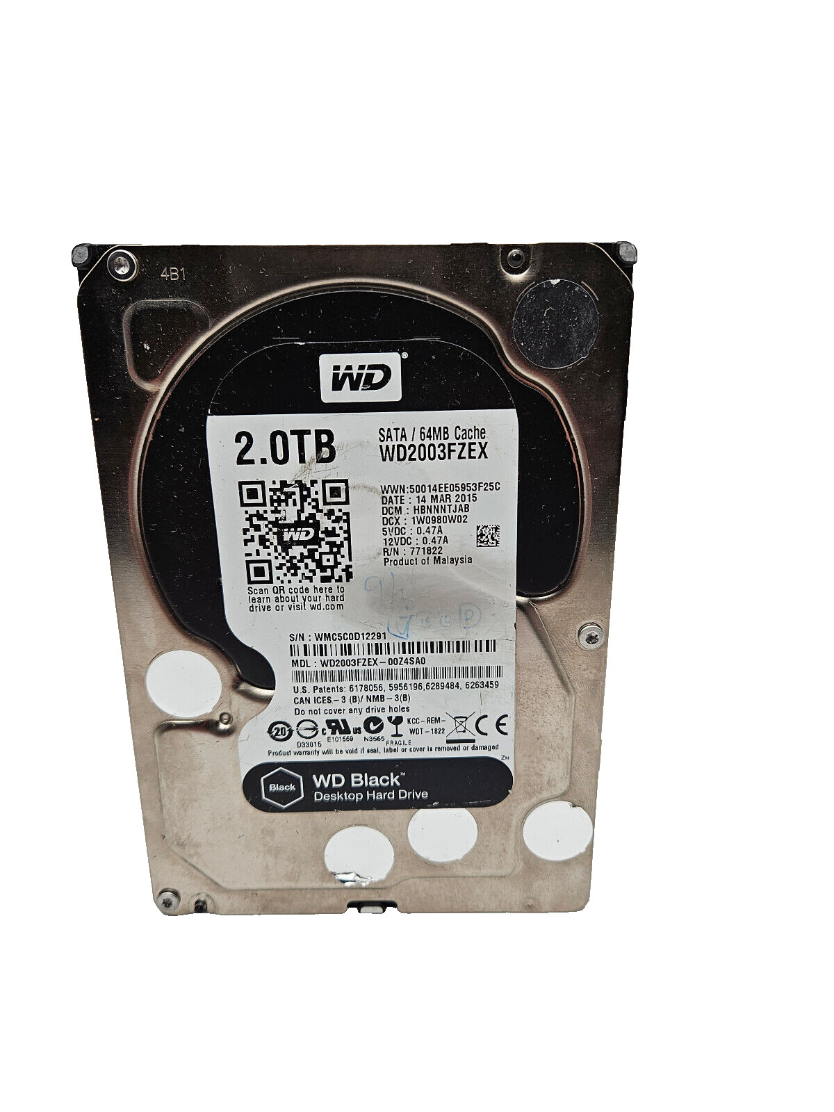 Western Digital Black (WD) 2TB 3.5" SATA Drive (WD2003FZEX) Wiped/Tested/Healthy