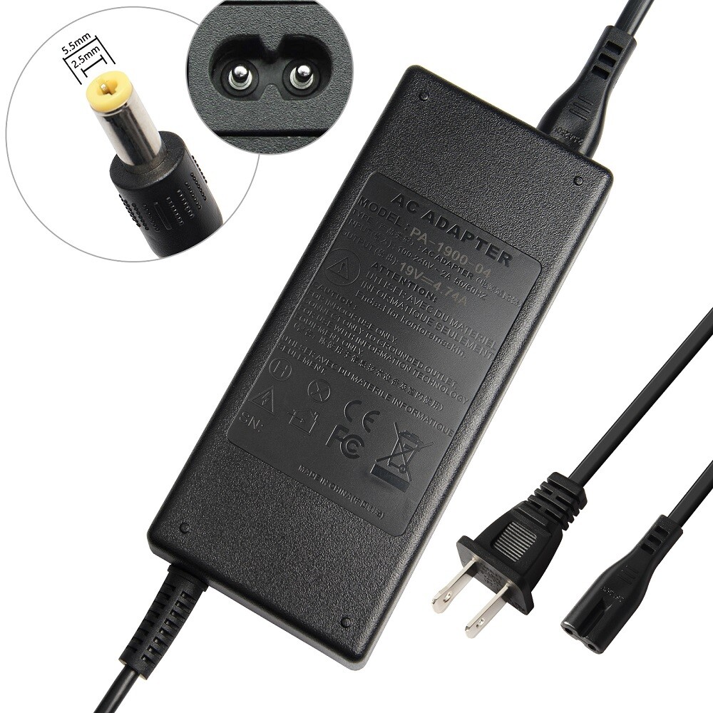 AC Adapter Charger for Toshiba Satellite Laptop with Power Cord 19V 45W 65W 90W