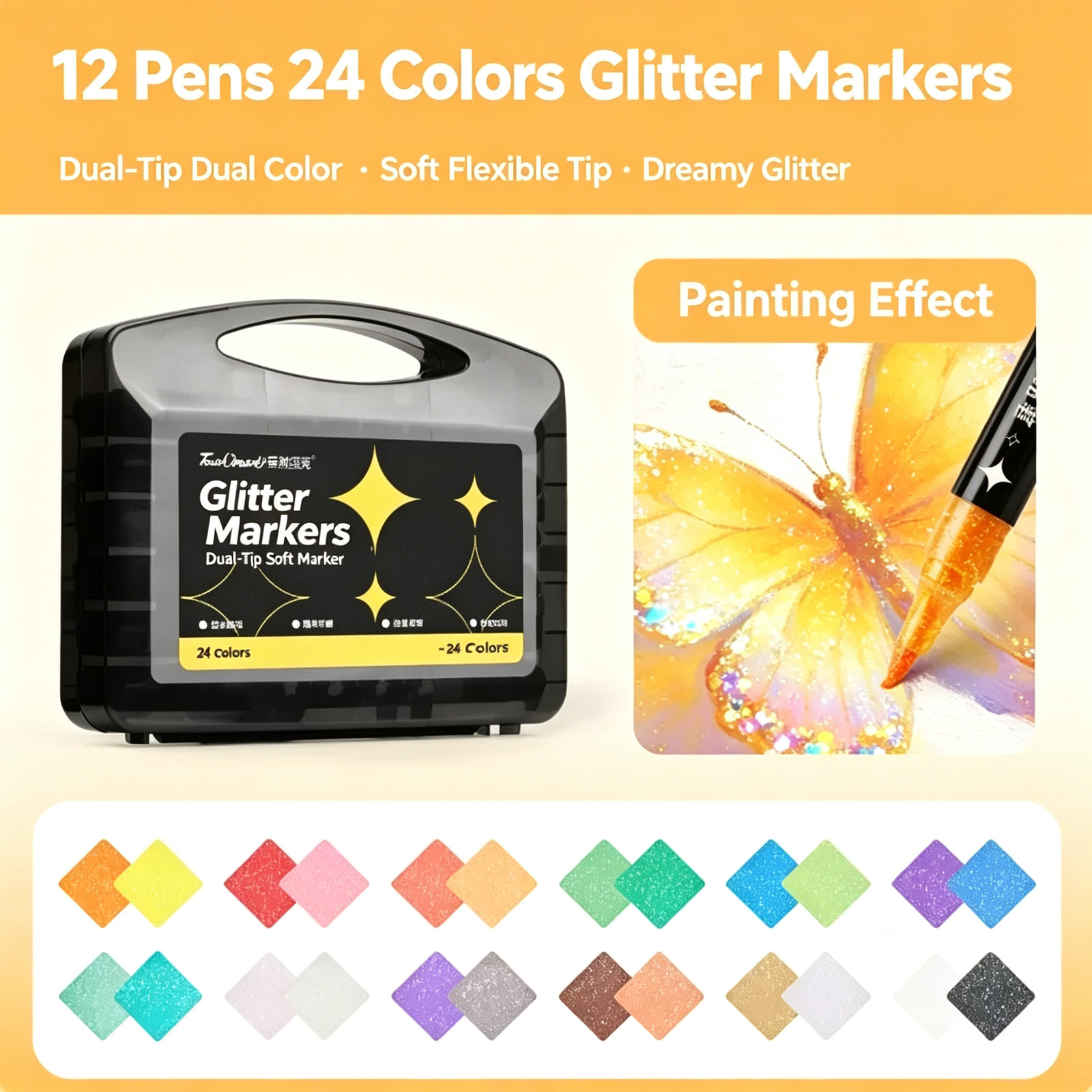 Glitter Acrylic Marker Direct Liquid for 3D Printed Model Figure Painting