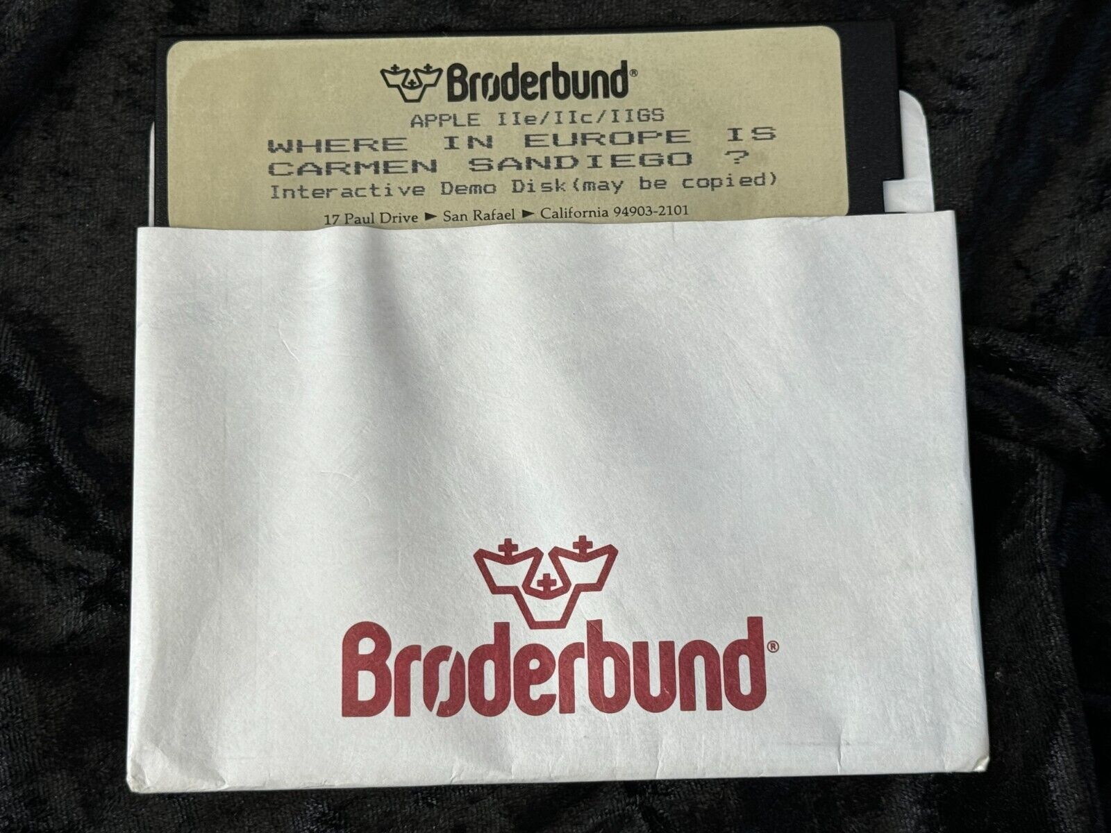 Broderbund Where in Europe is Carmen San Diego? for Apple II 5.25 Floppy Media