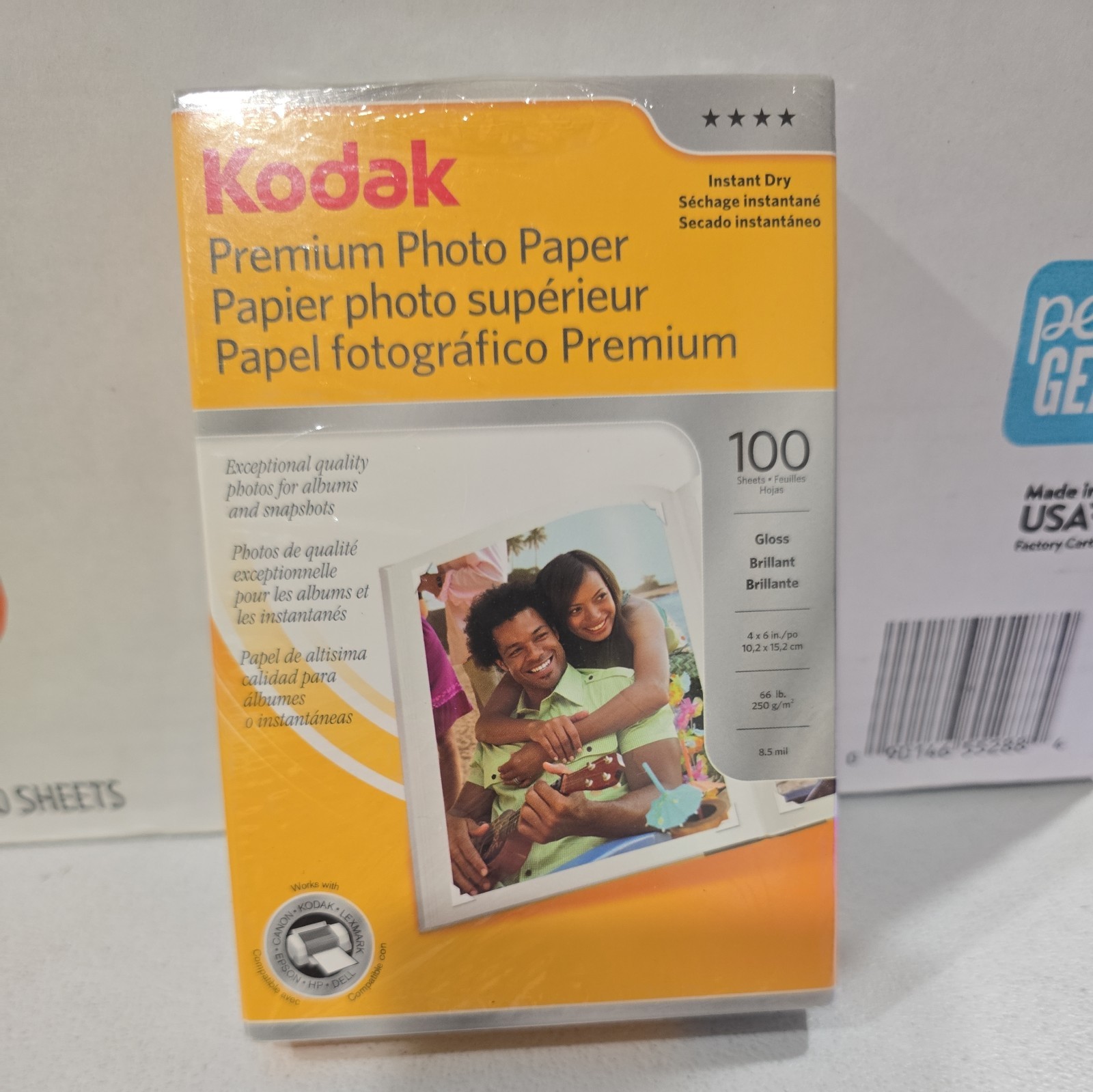 Kodak 4x6 inches Premium Photo Paper - Gloss 100 Sheets Instant Dry NEW - 4 X 6 