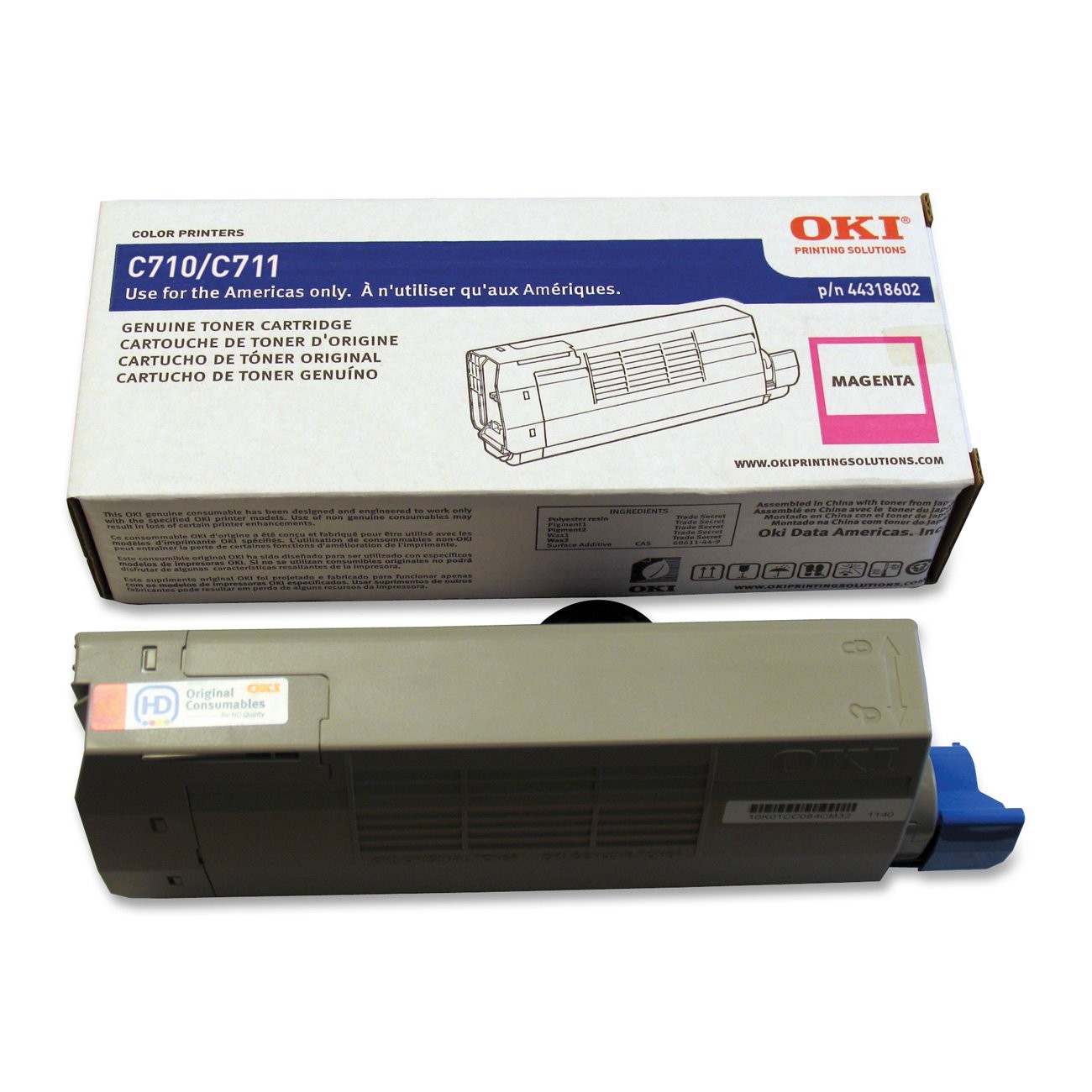 Original OKI 44318602 Magenta Toner. New Sealed Box, We Ship Fast