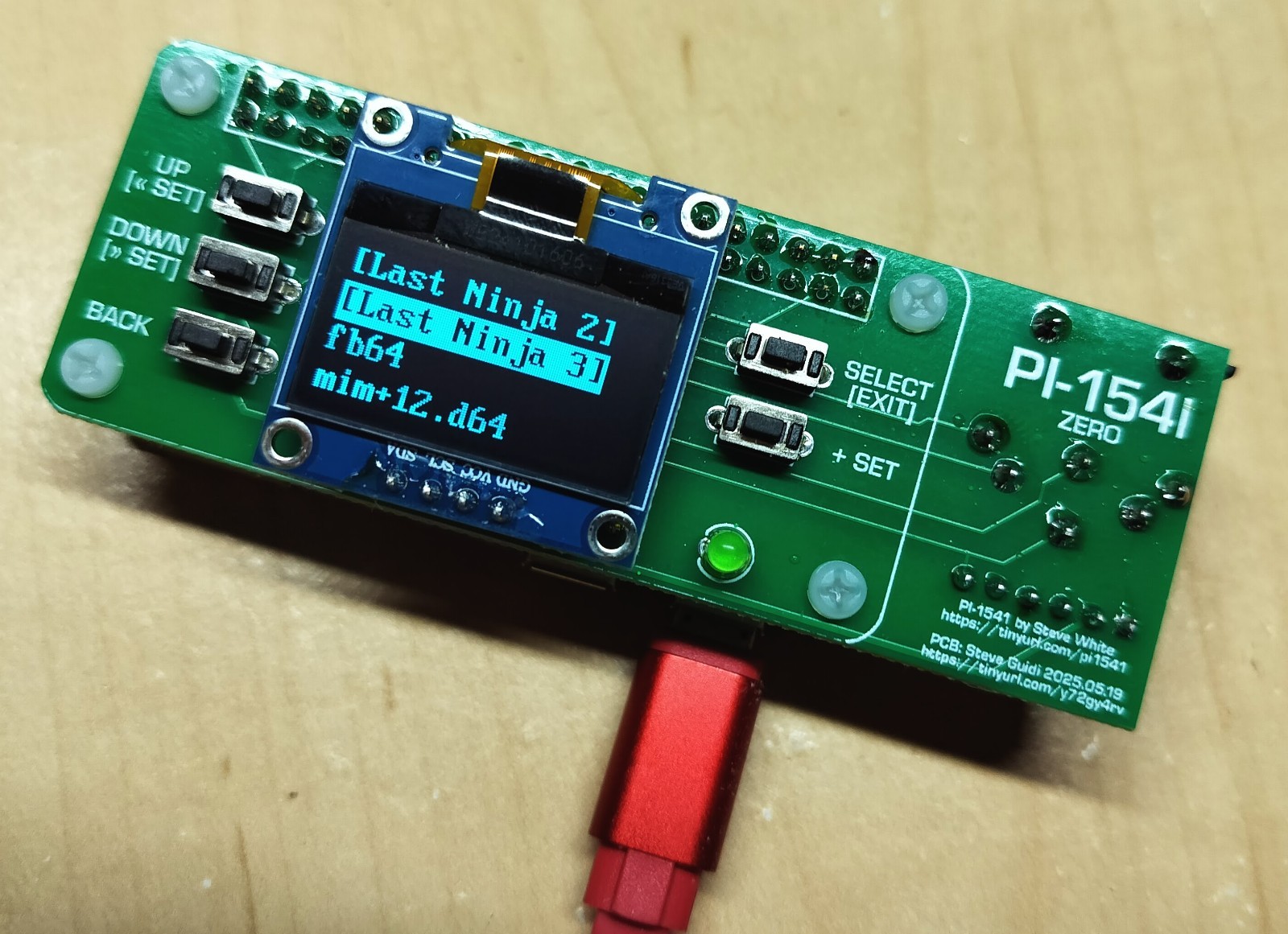 Commodore PI1541 Hat with OLED, IEC Serial Cable, Option B 7406, Spacers C64 128