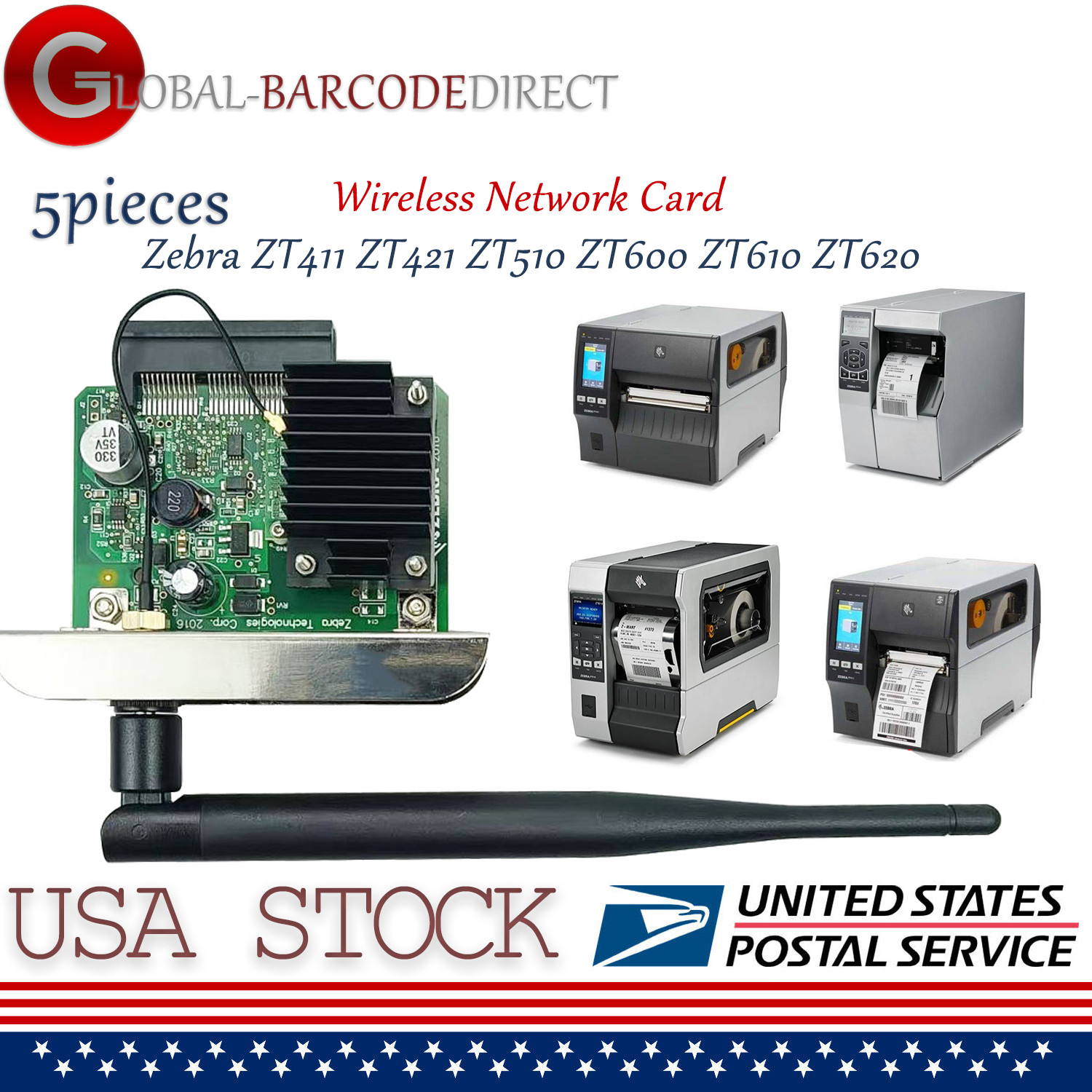 5x Wireless Network Card for Zebra ZT411 ZT421 ZT510 ZT610 ZT620 WIFI Printer