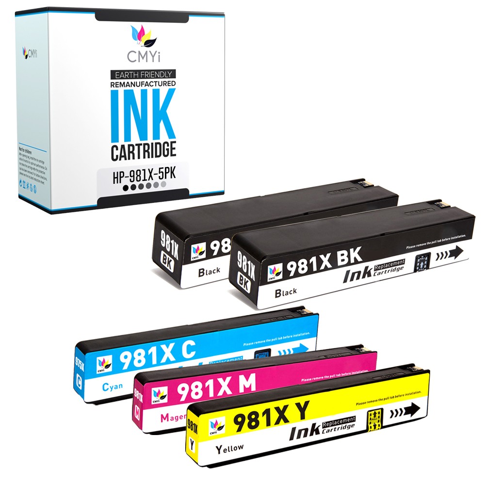 5-Pack Compatible CMYi 981X Ink fits HP PageWide Enterprise Color 556dn 556xh