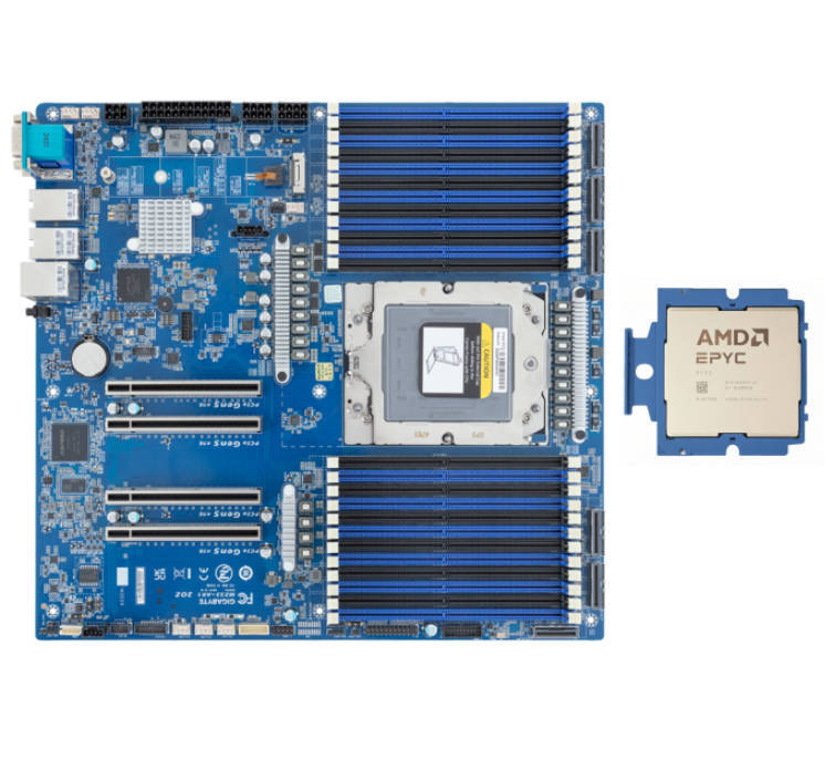 Gigabyte MZ33-AR1 +AMD EPYC 9755 ES ZEN5 TURIN SP5 128T/256T 1.9-2.7ghz L3 512M