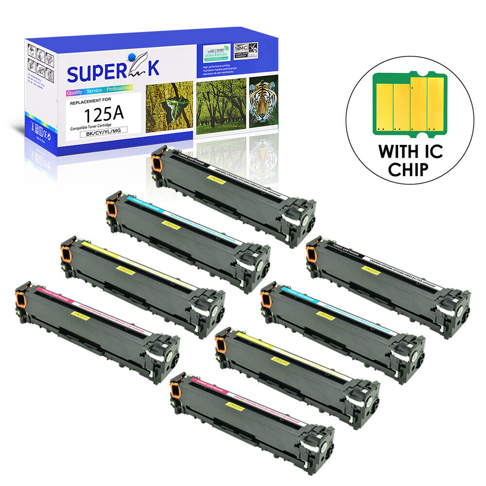 8PK CB540A-543A BK/C/M/Y Toner Set for HP 125A Color LaserJet CM1312nfi CP1515n