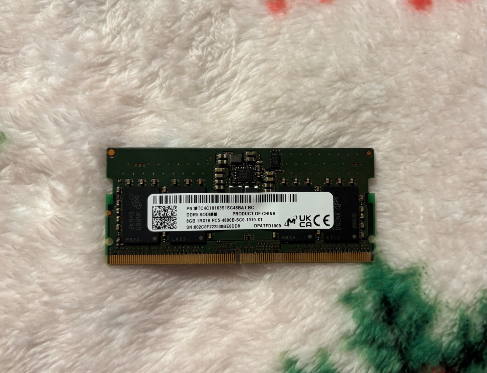 8GB DDR5 Laptop RAM Memory 1X8GB